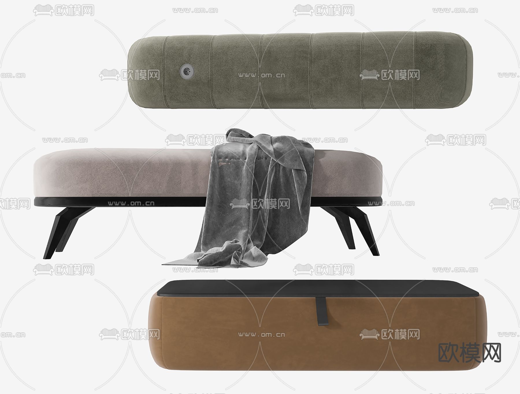 现代绒布脚踏3d模型下载