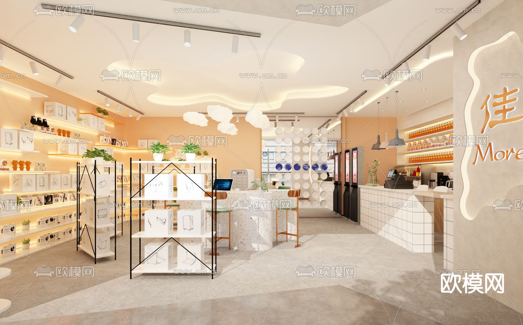 现代潮玩店3d模型下载_ID11658178_3dmax免费模型-欧模网