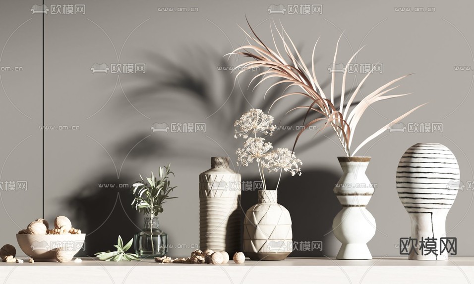 现代花瓶饰品摆件3d模型下载