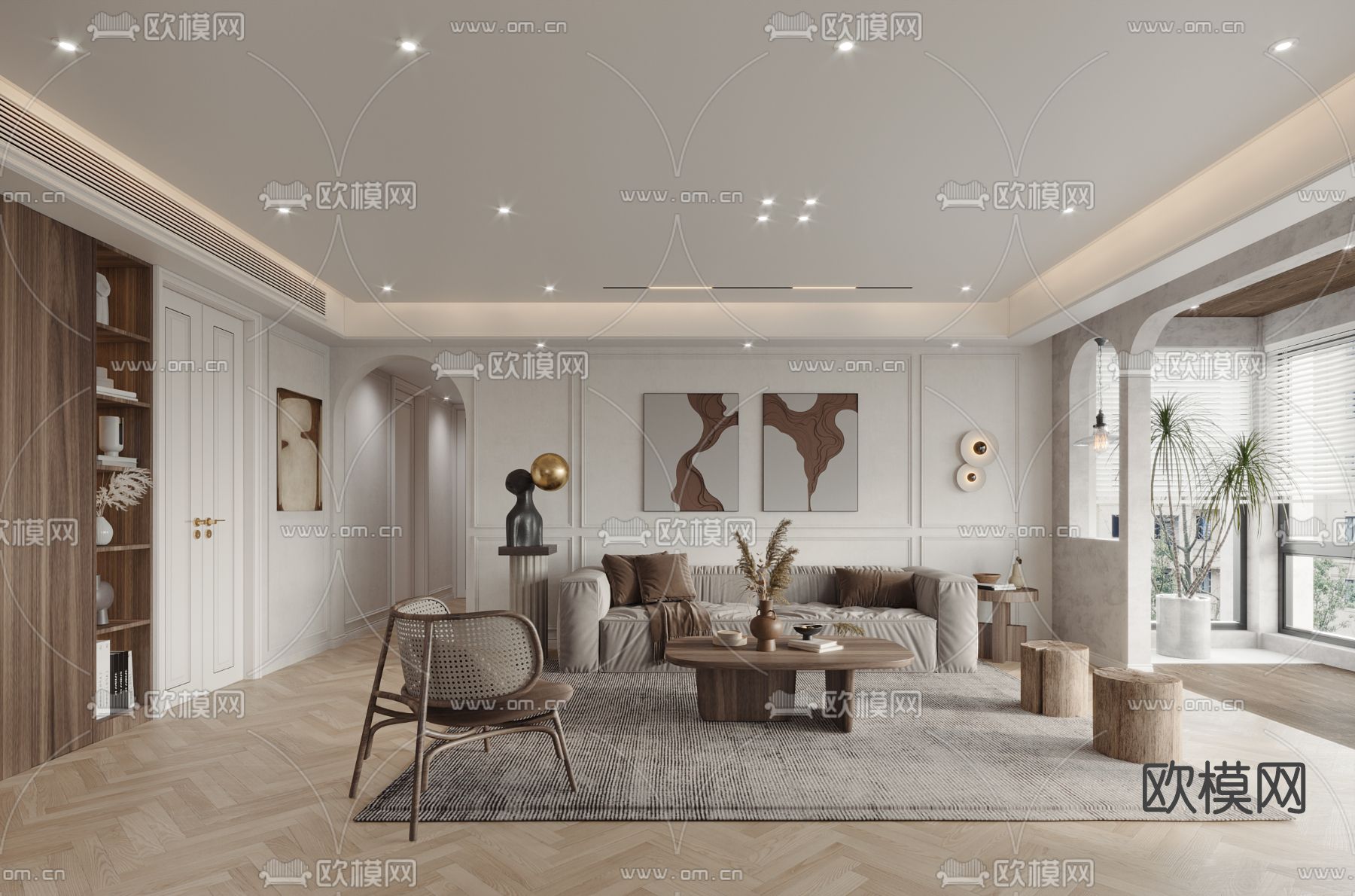 北欧客餐厅3d模型下载（渲染图1）