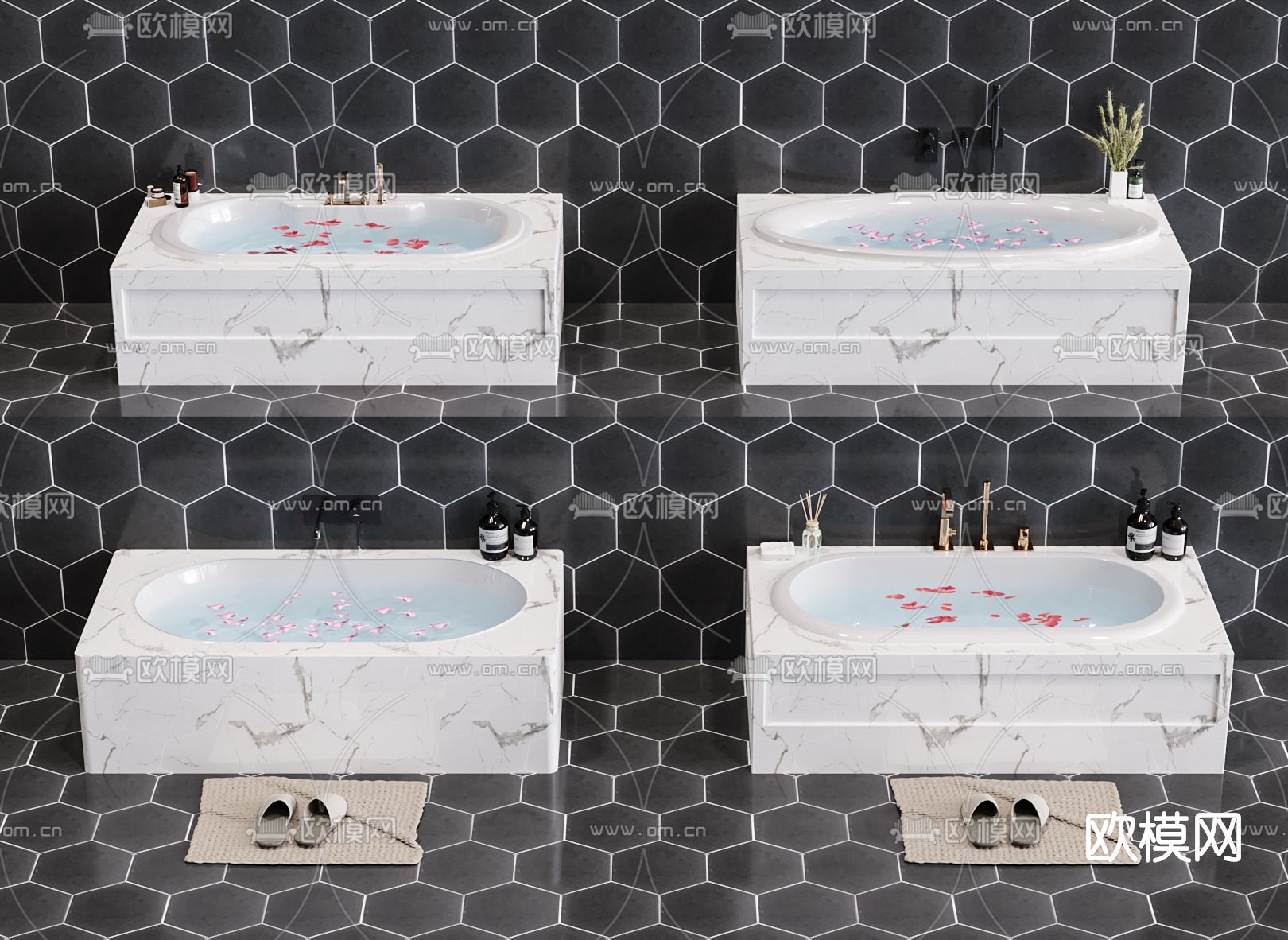 现代浴缸3d模型下载