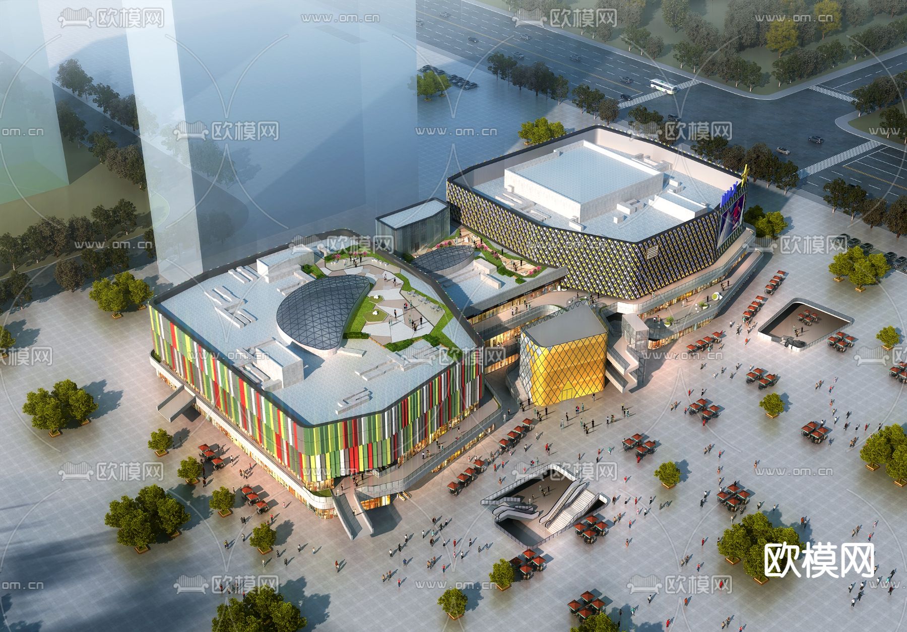 现代商场su模型下载（渲染图1）