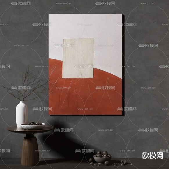 现代抽象装饰画挂画3d模型下载