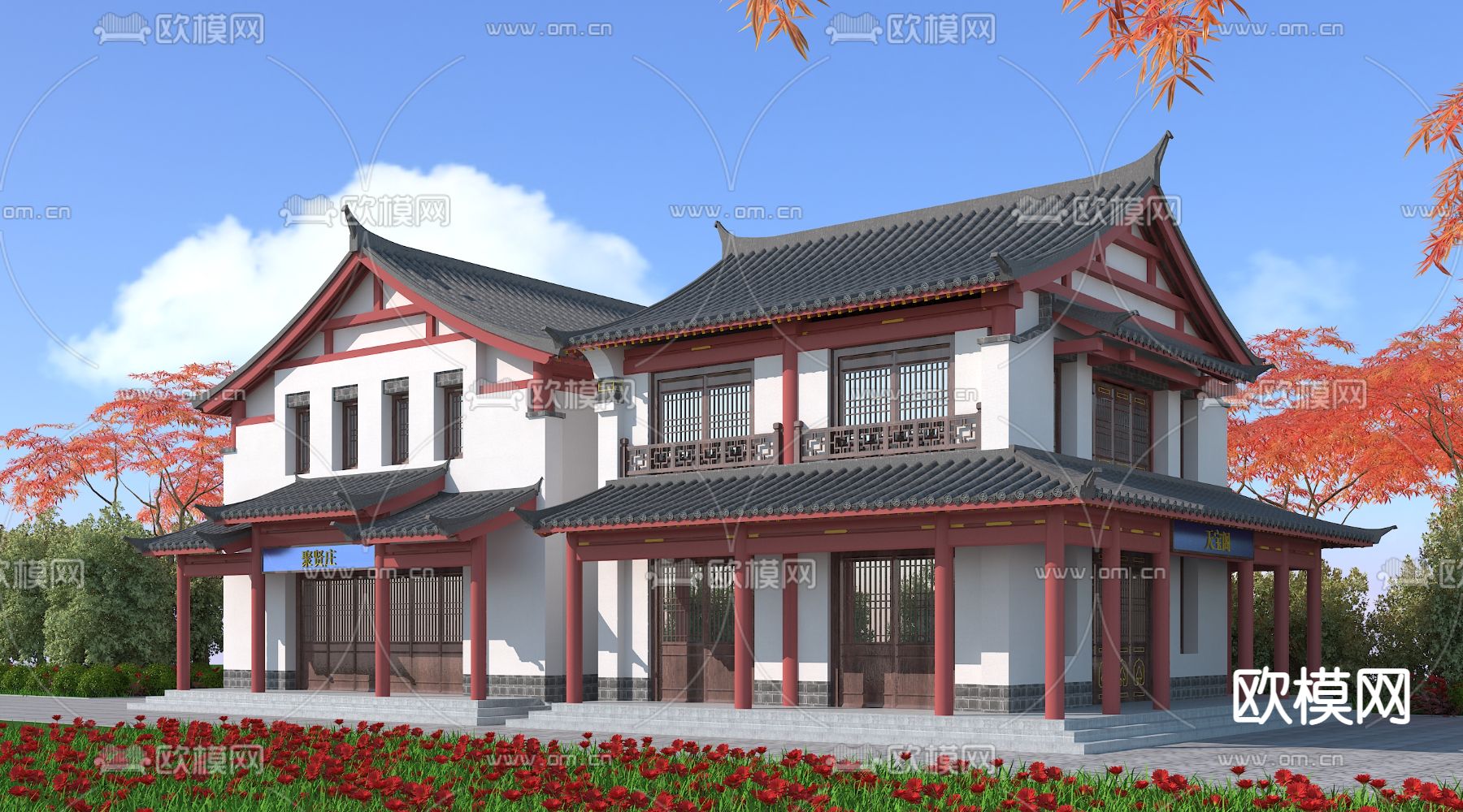 中式仿古建筑3d模型