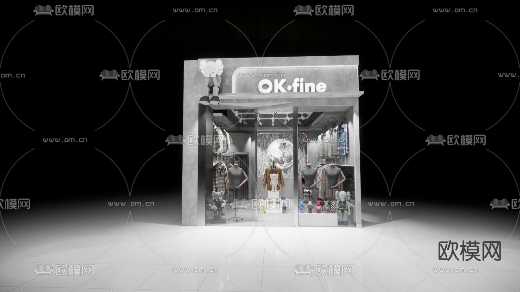 现代服装店su模型