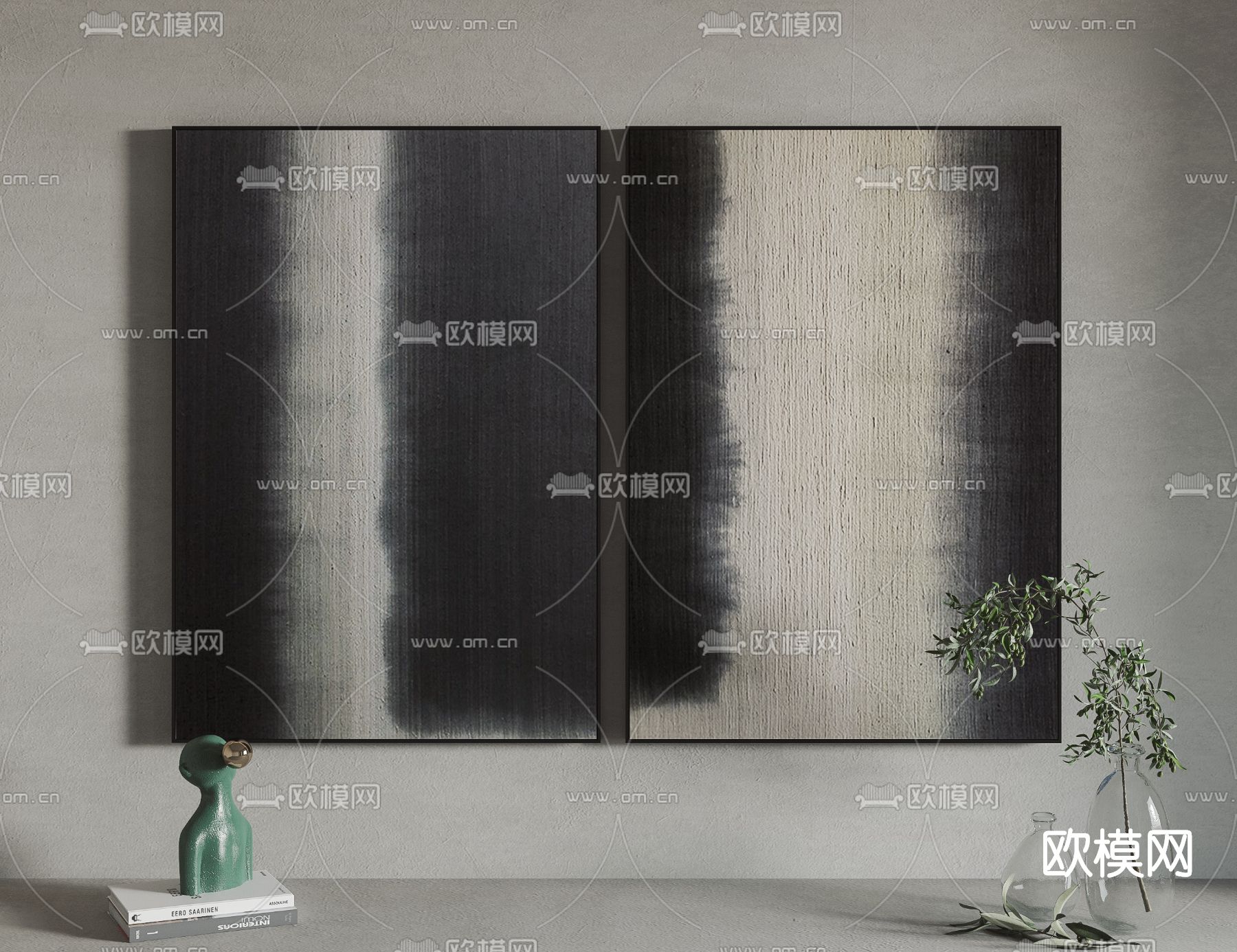 现代抽象装饰画3d模型