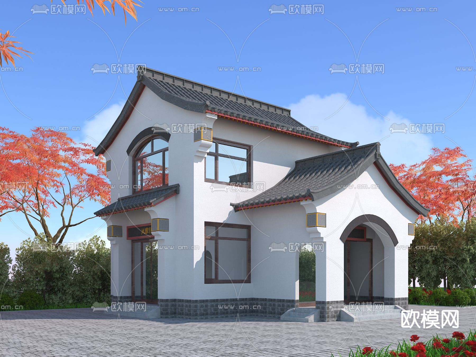 中式仿古建筑3d模型下载