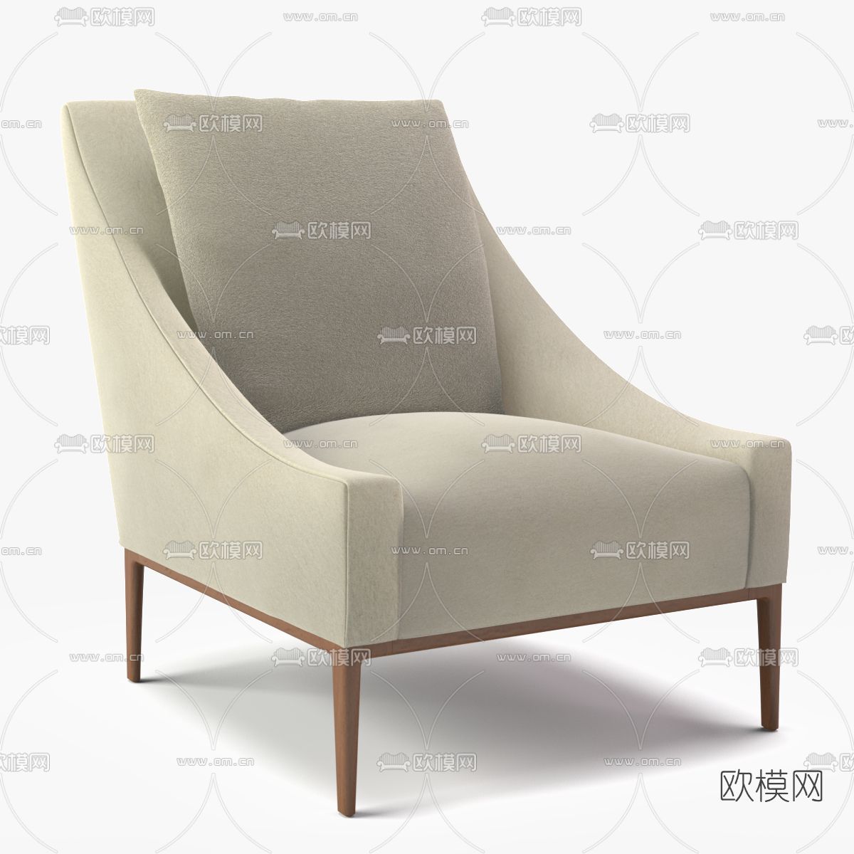 现代布艺单人沙发免费3d模型下载