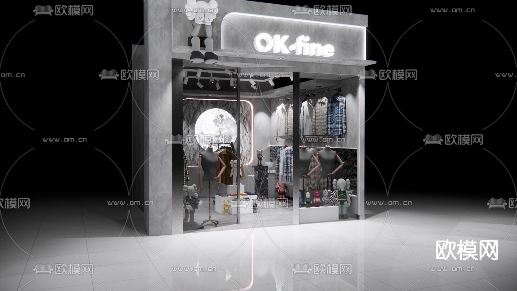 现代服装店su模型