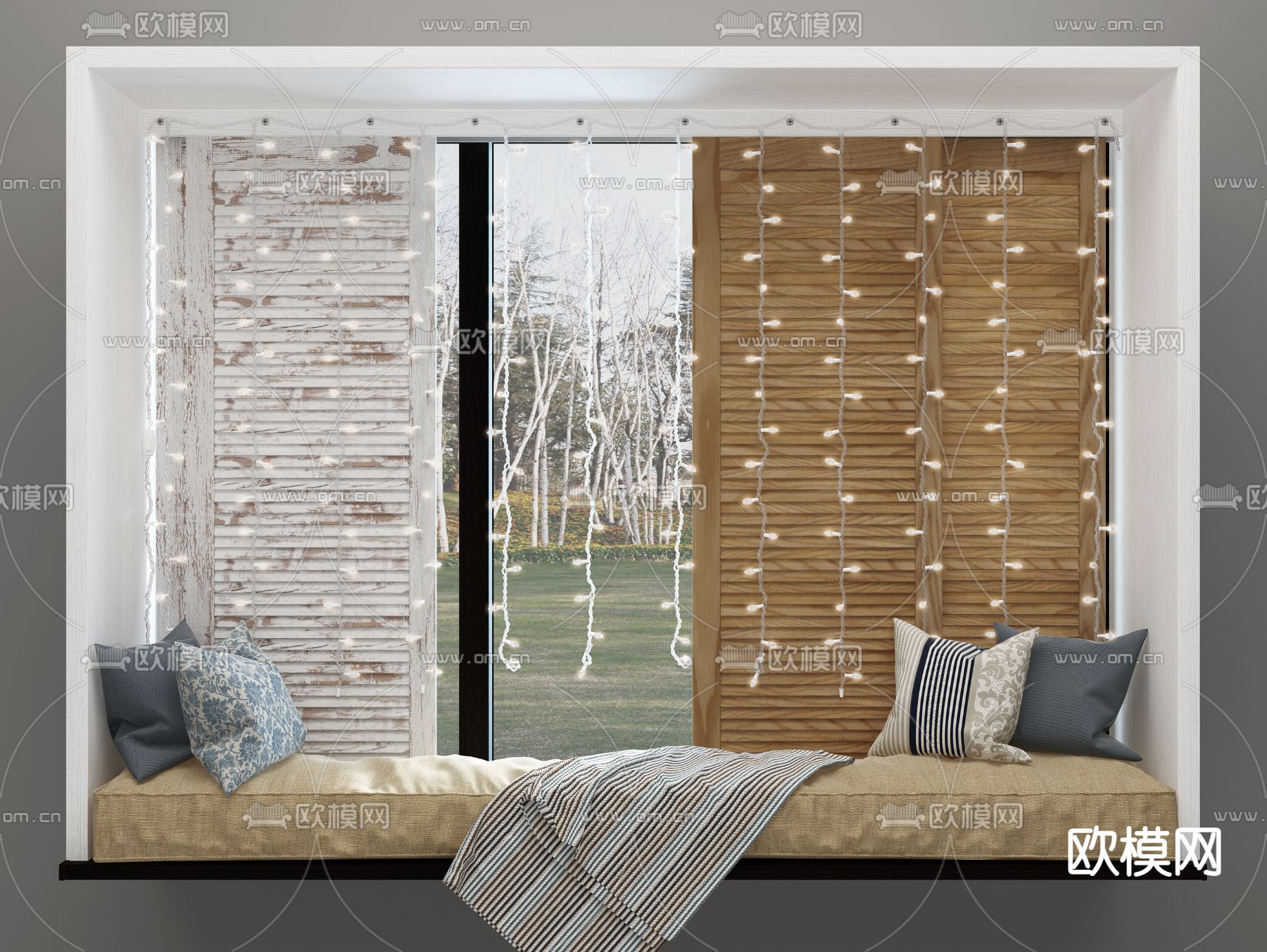 现代飘窗3d模型下载