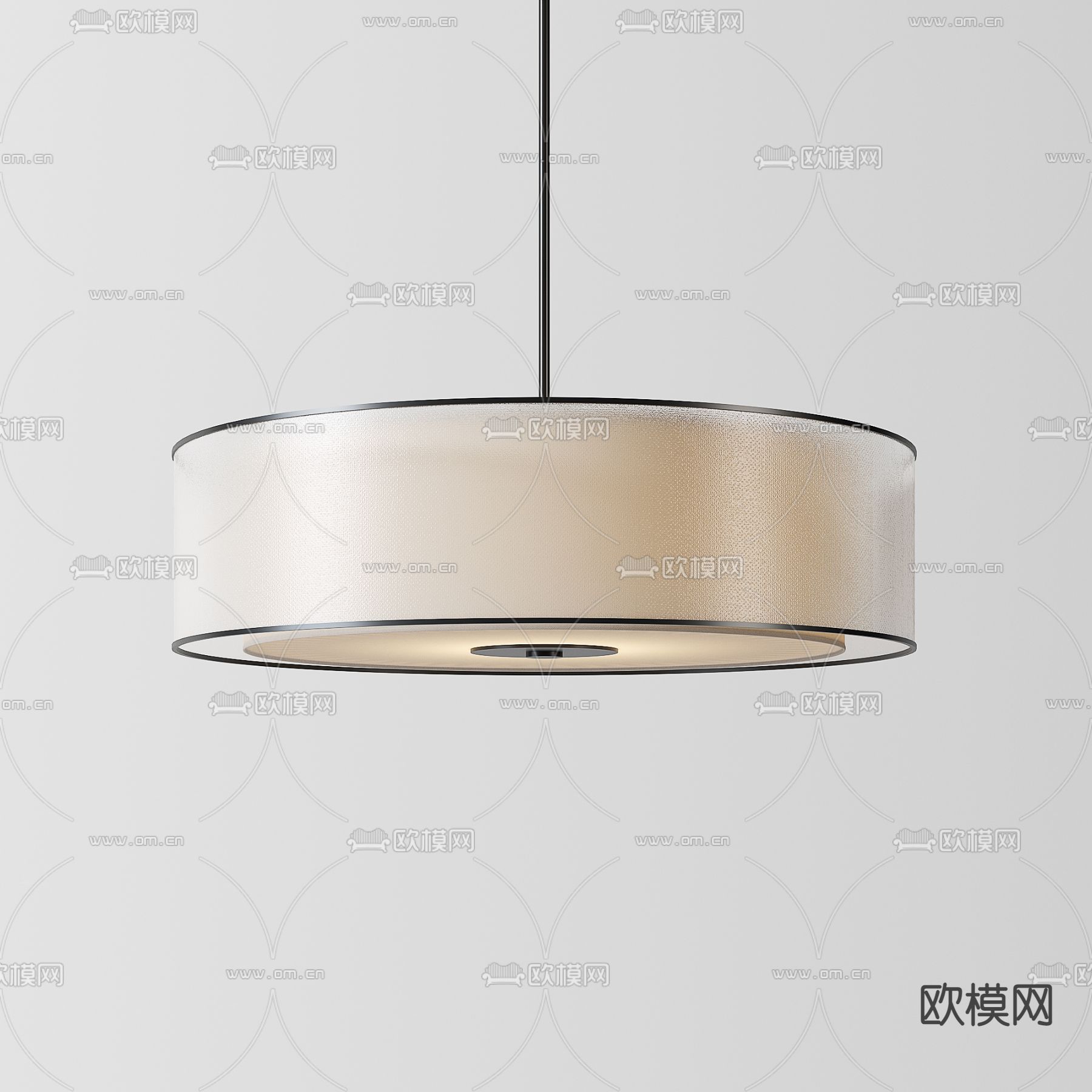 新中式布艺吊灯3d模型