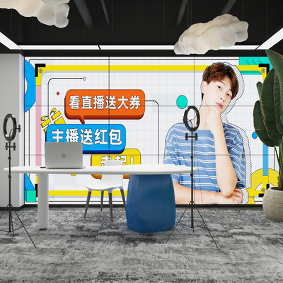  现代带货直播间su模型 