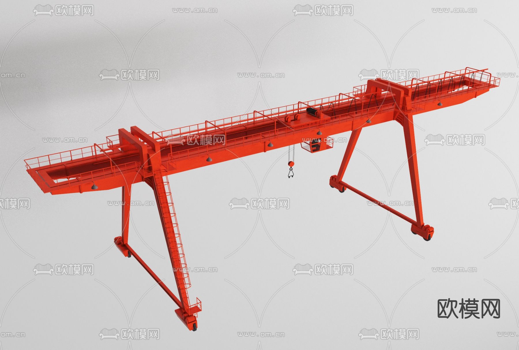 现代工业起重机免费3d模型下载