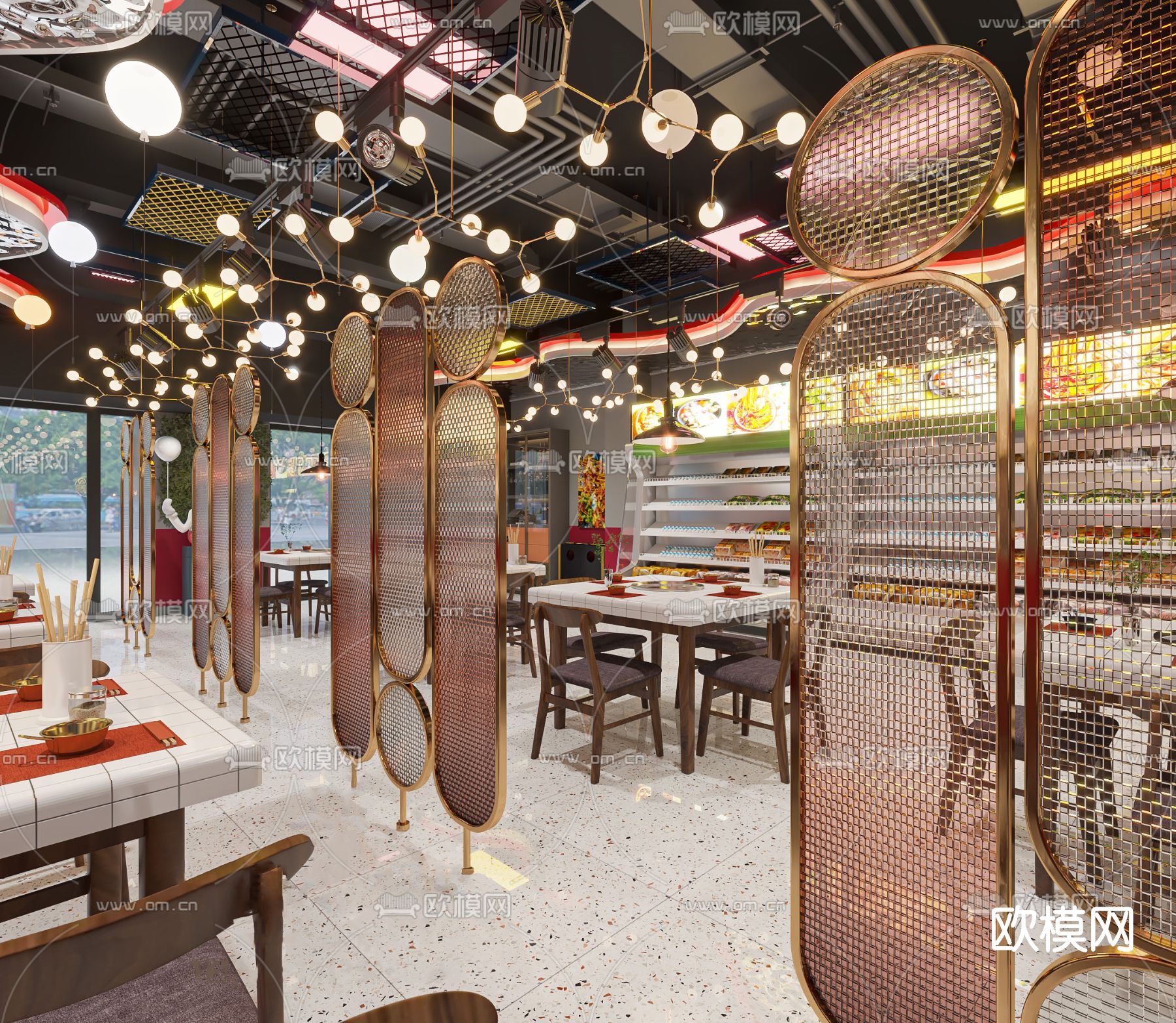 现代火锅店3d模型下载（渲染图3）