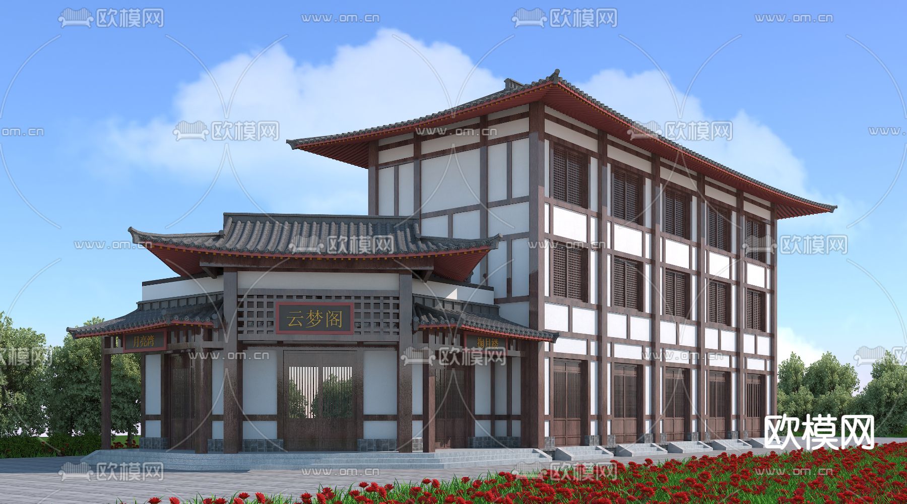 中式仿古建筑3d模型