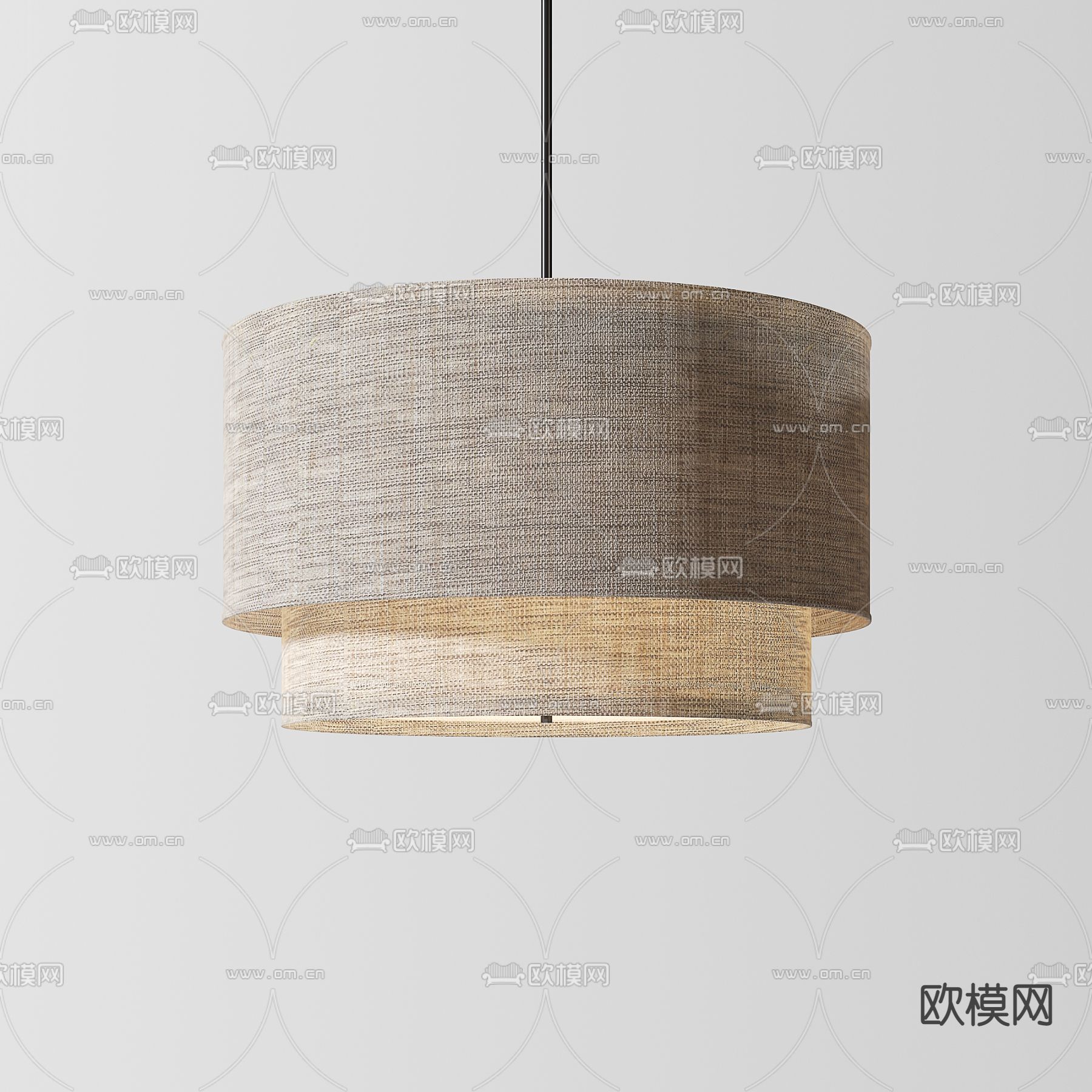 新中式布艺吊灯3d模型