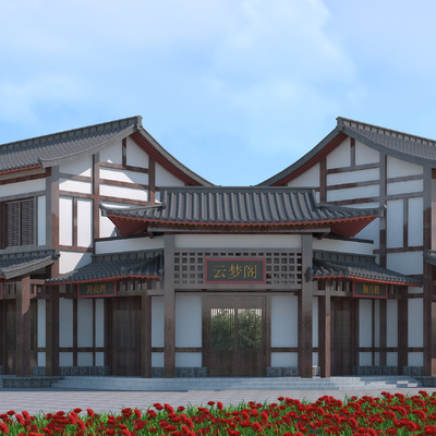 中式仿古建筑3d模型