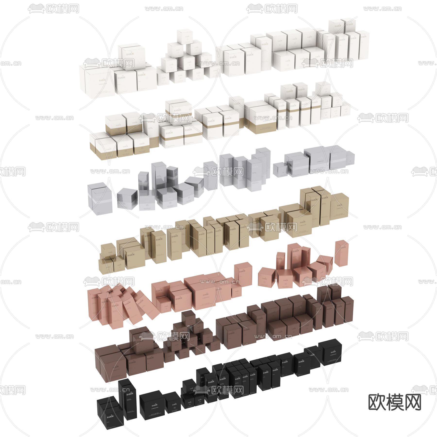 现代美妆店护肤品商品3d模型下载