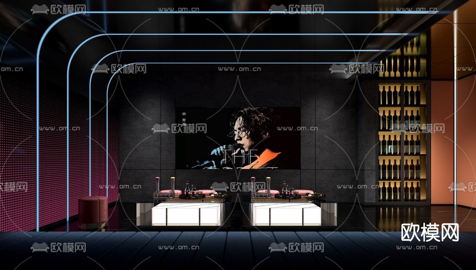 现代KTV包房3d模型下载