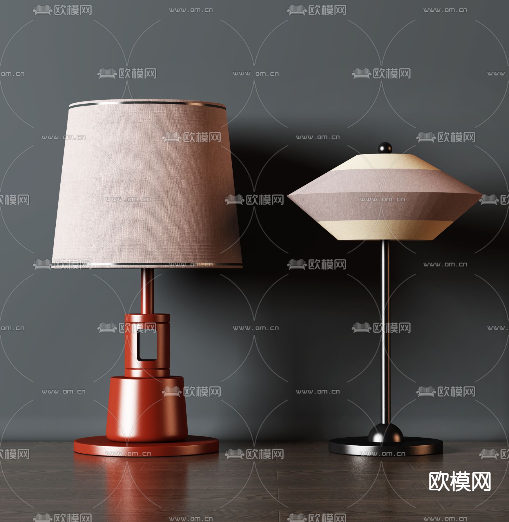 现代金属台灯3d模型下载