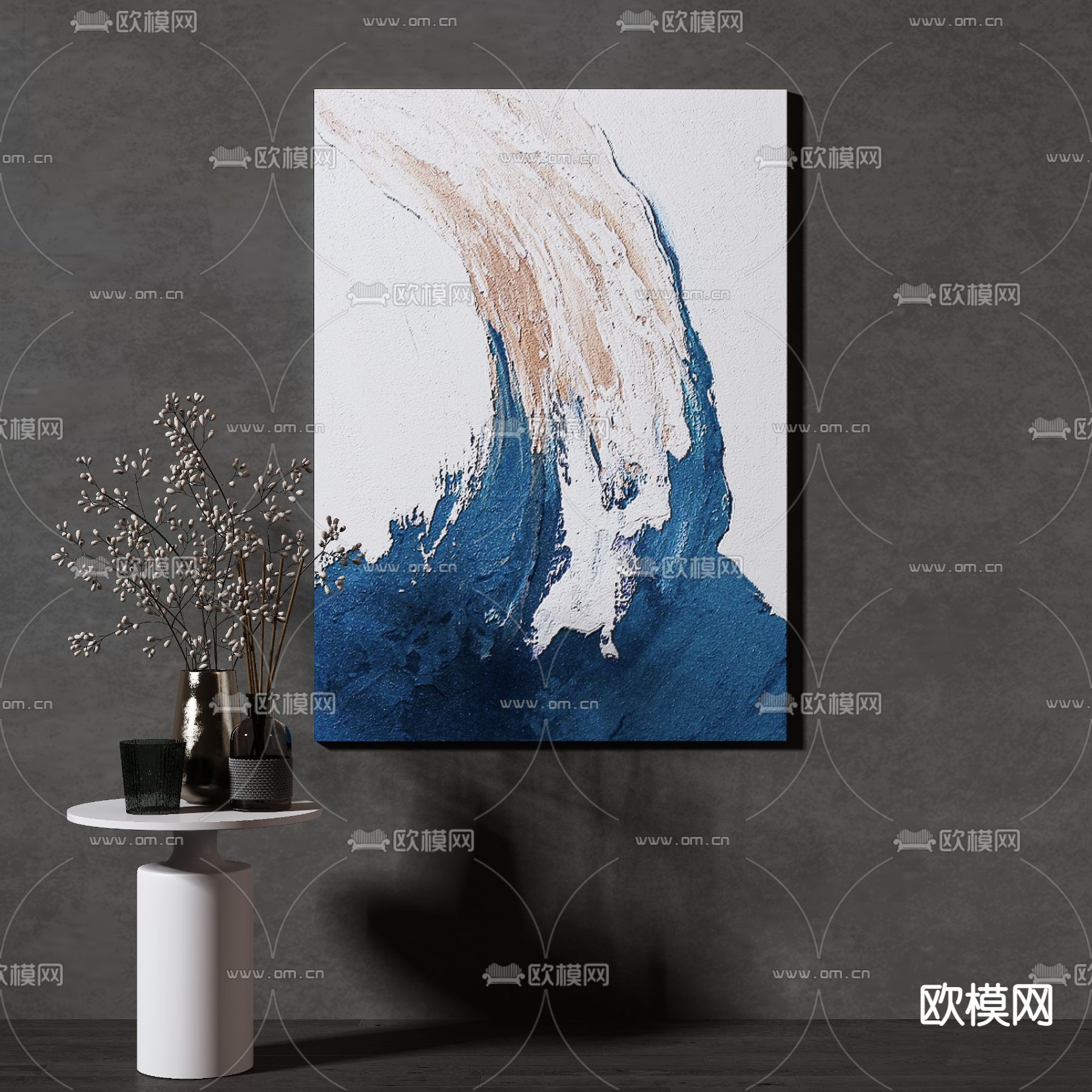 现代抽象装饰画3d模型