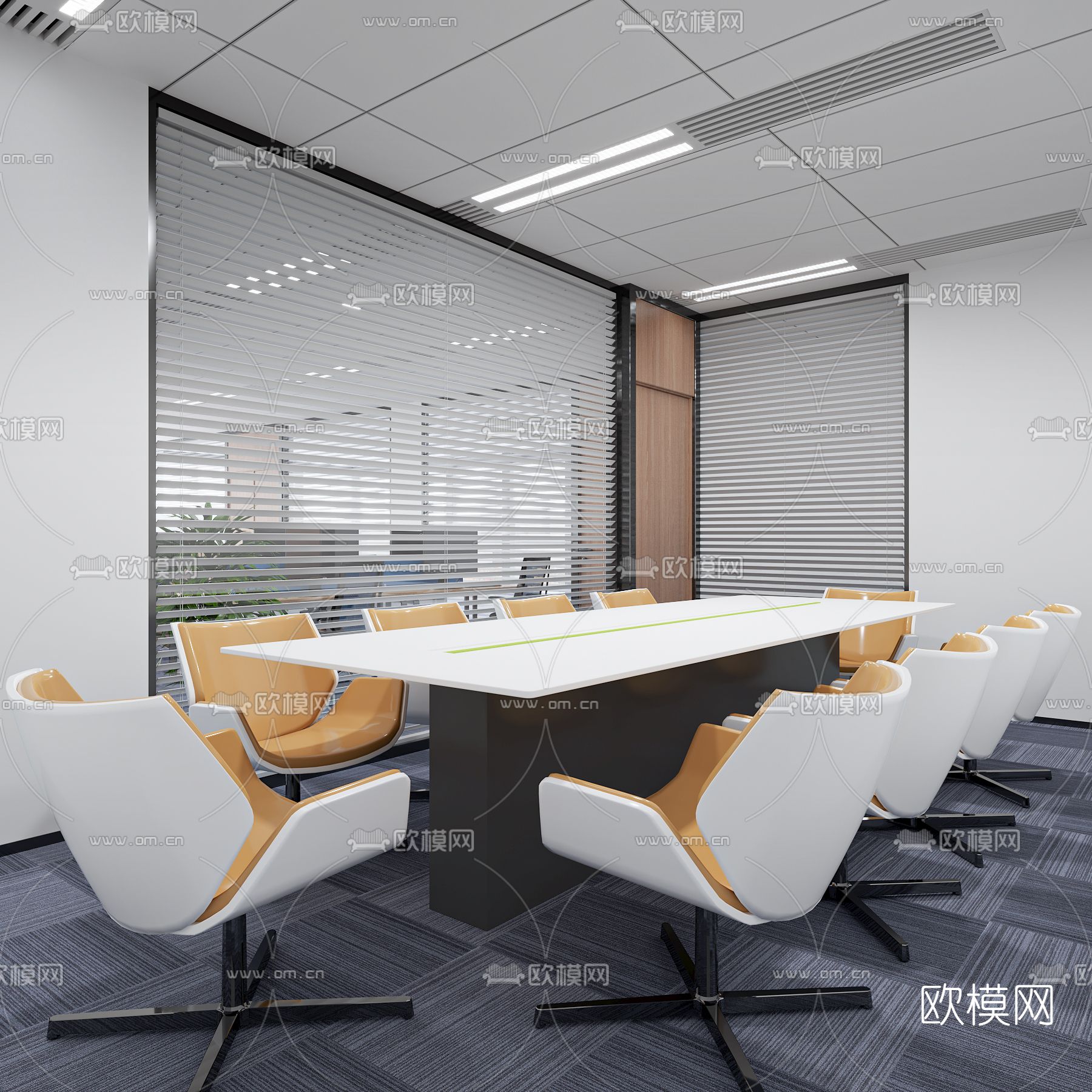 现代会议室3d模型