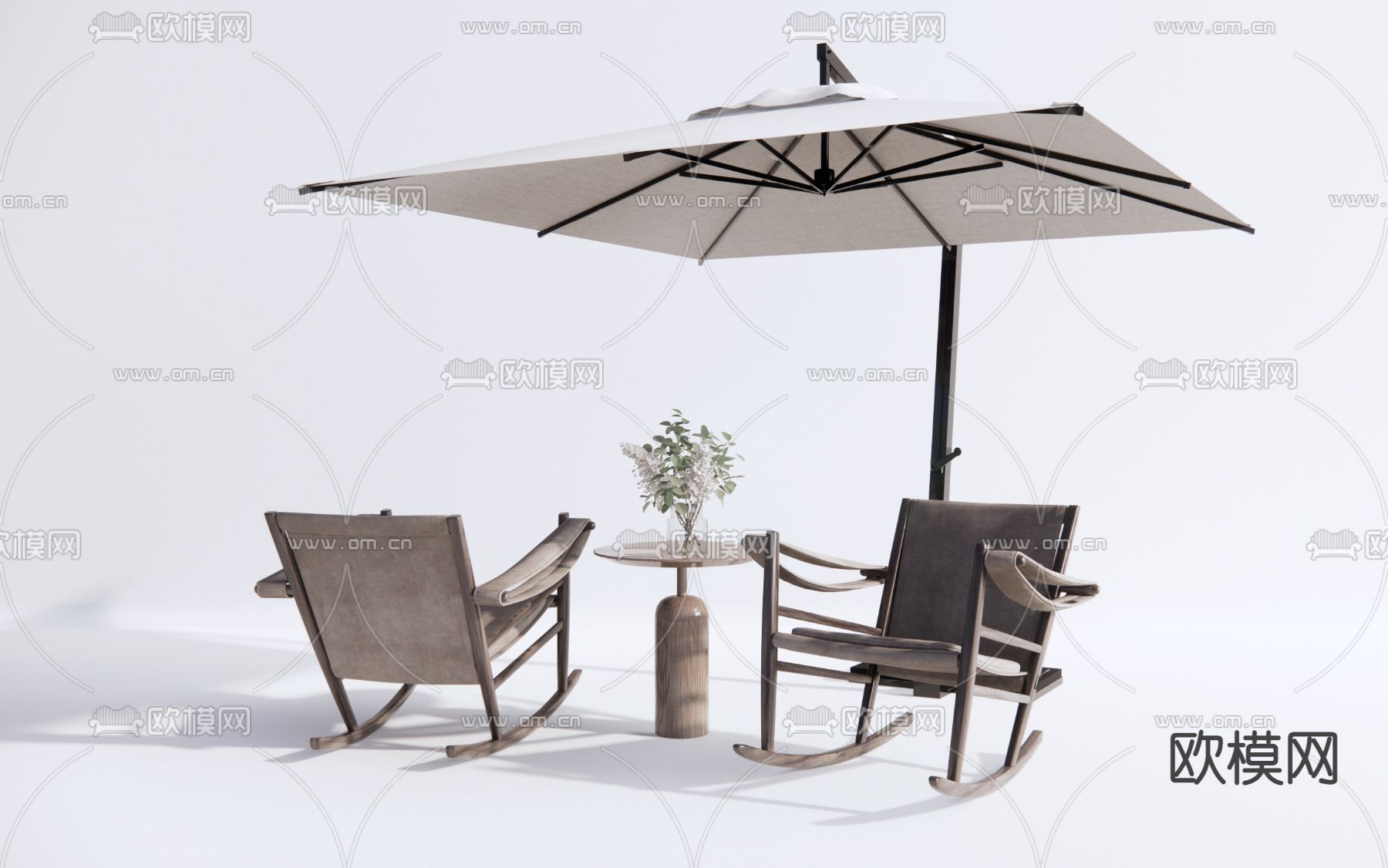 现代摇摇椅su模型下载（渲染图1）