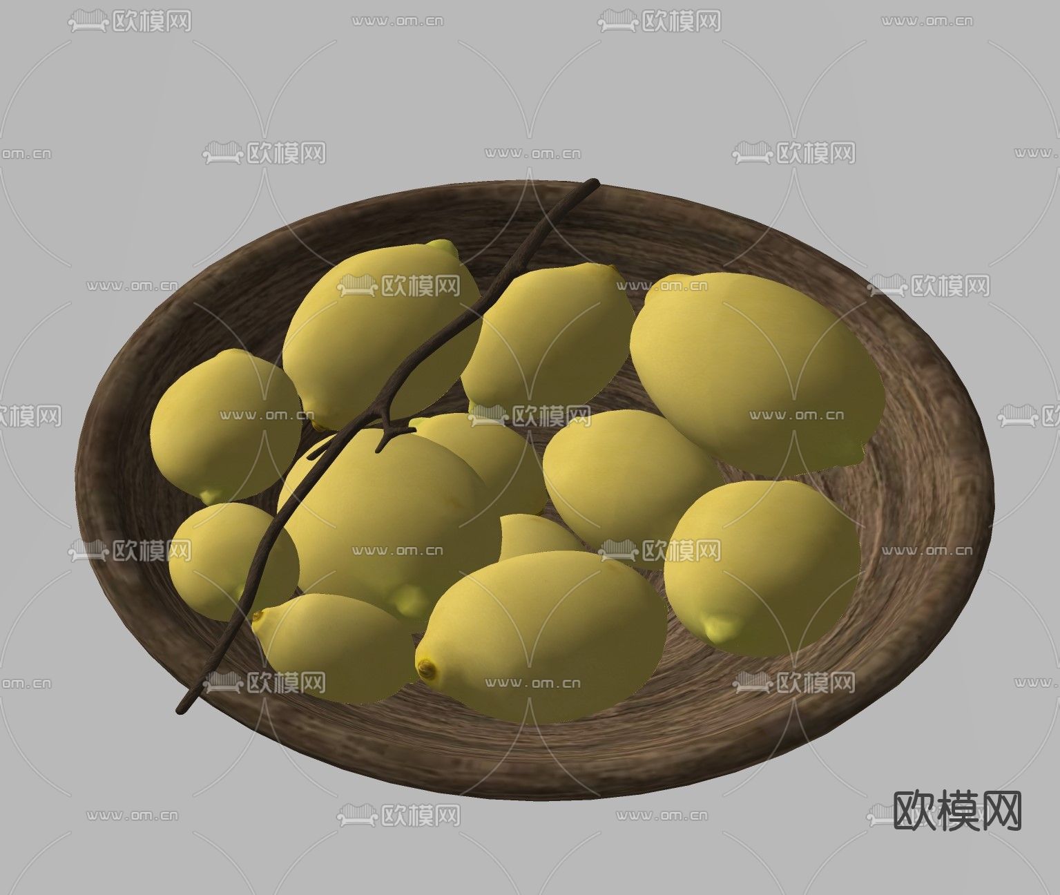 现代柠檬水果su模型下载（渲染图2）