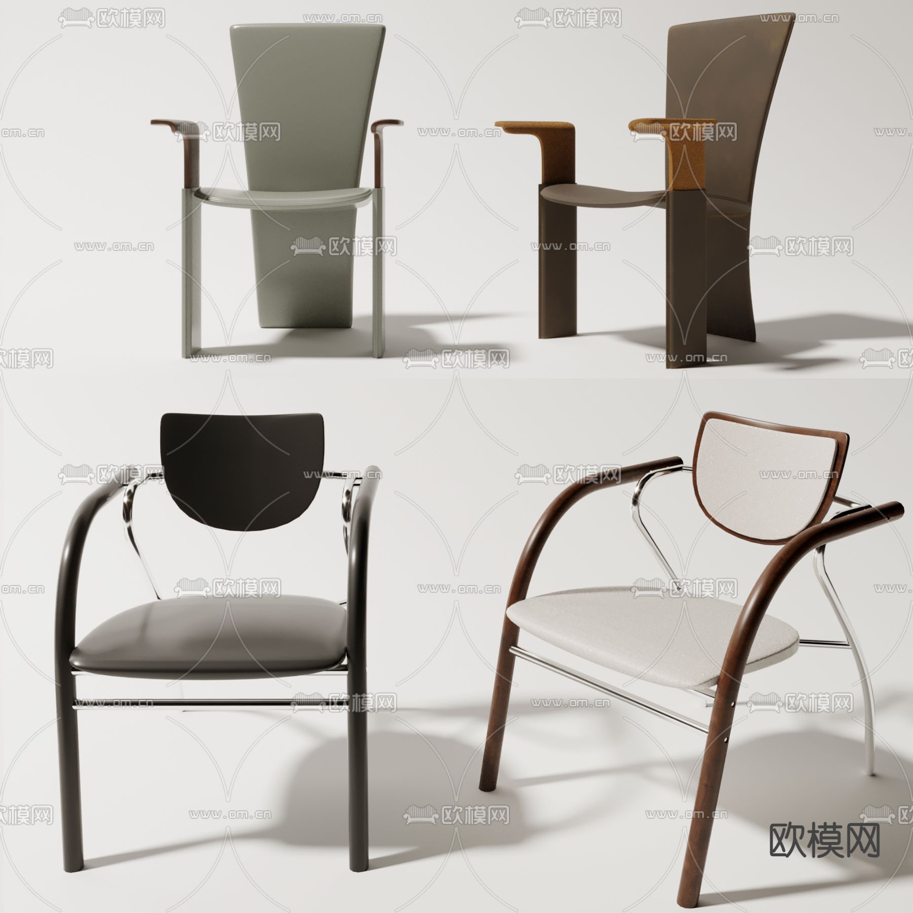 现代布艺休闲椅3d模型下载