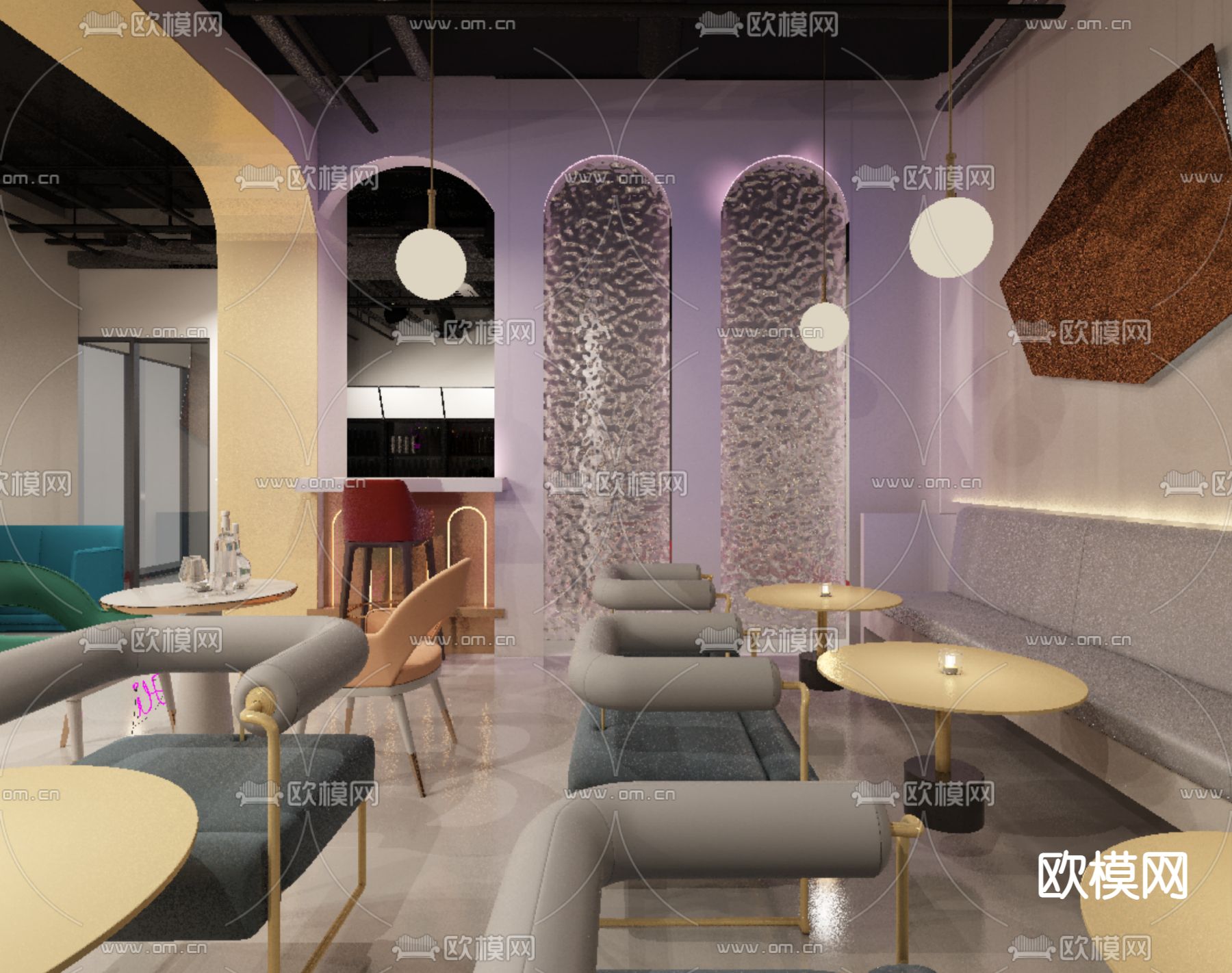 现代酒吧免费3d模型下载