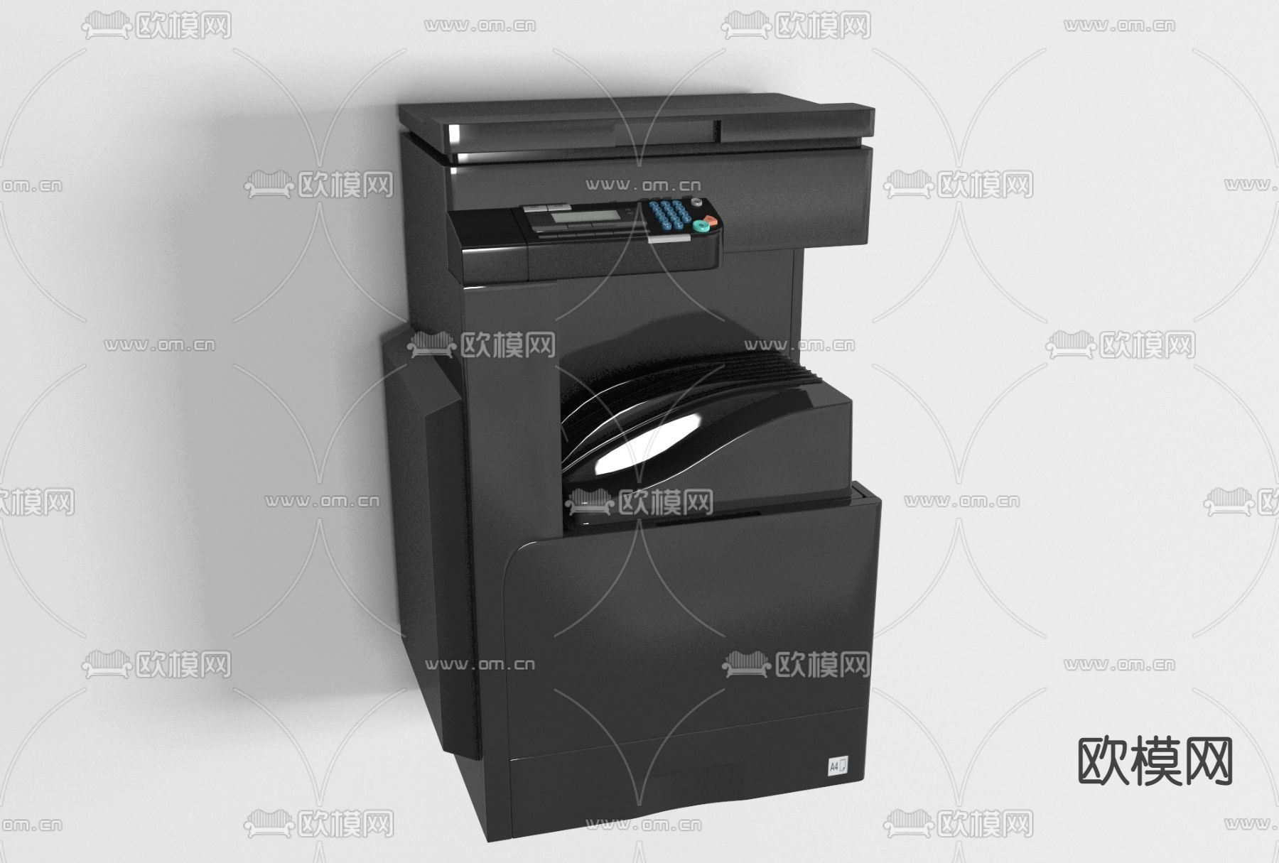 现代的打印复印机免费3d模型下载