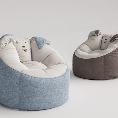 现代布艺懒人沙发su模型