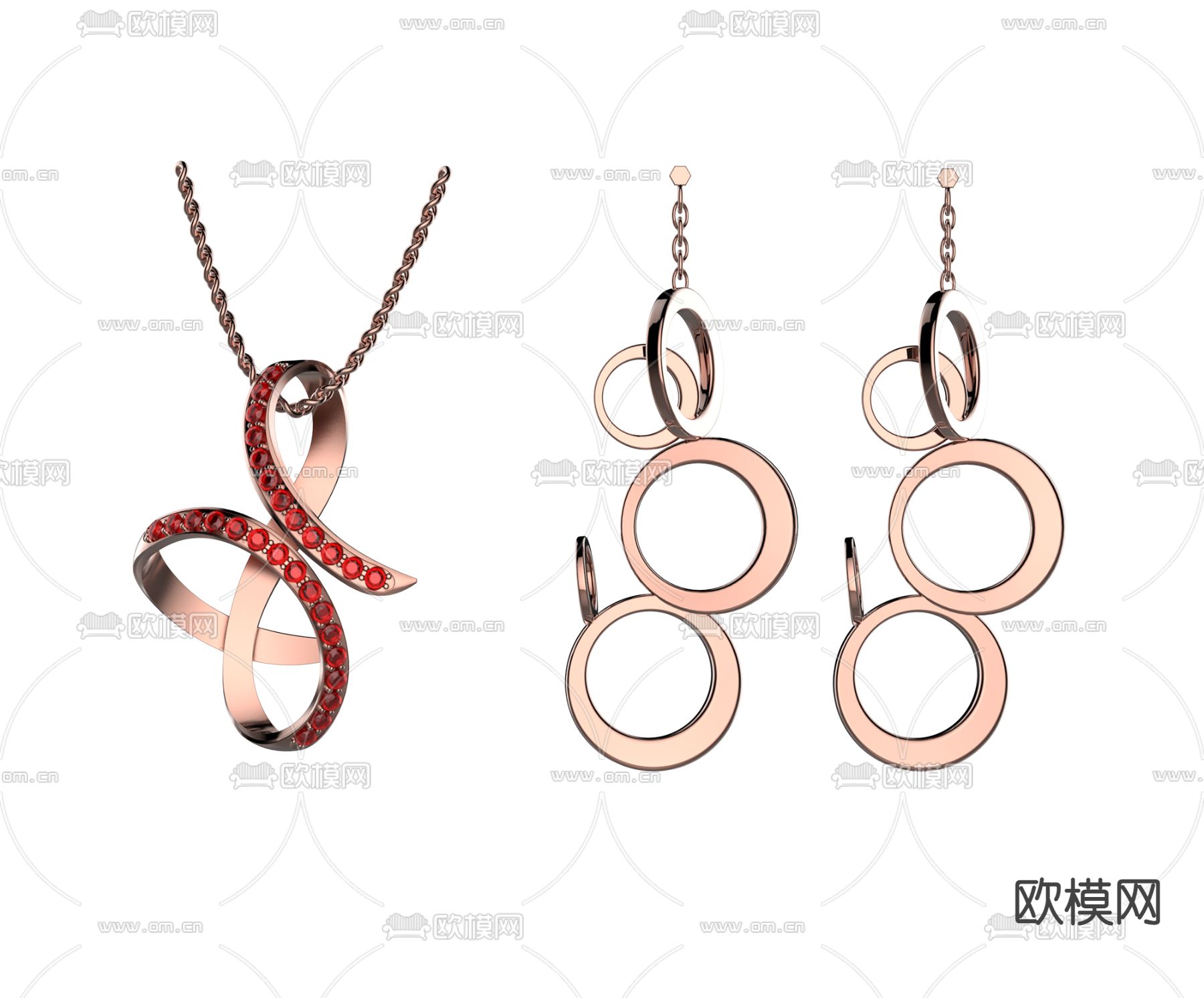 现代钻石项链3d模型下载