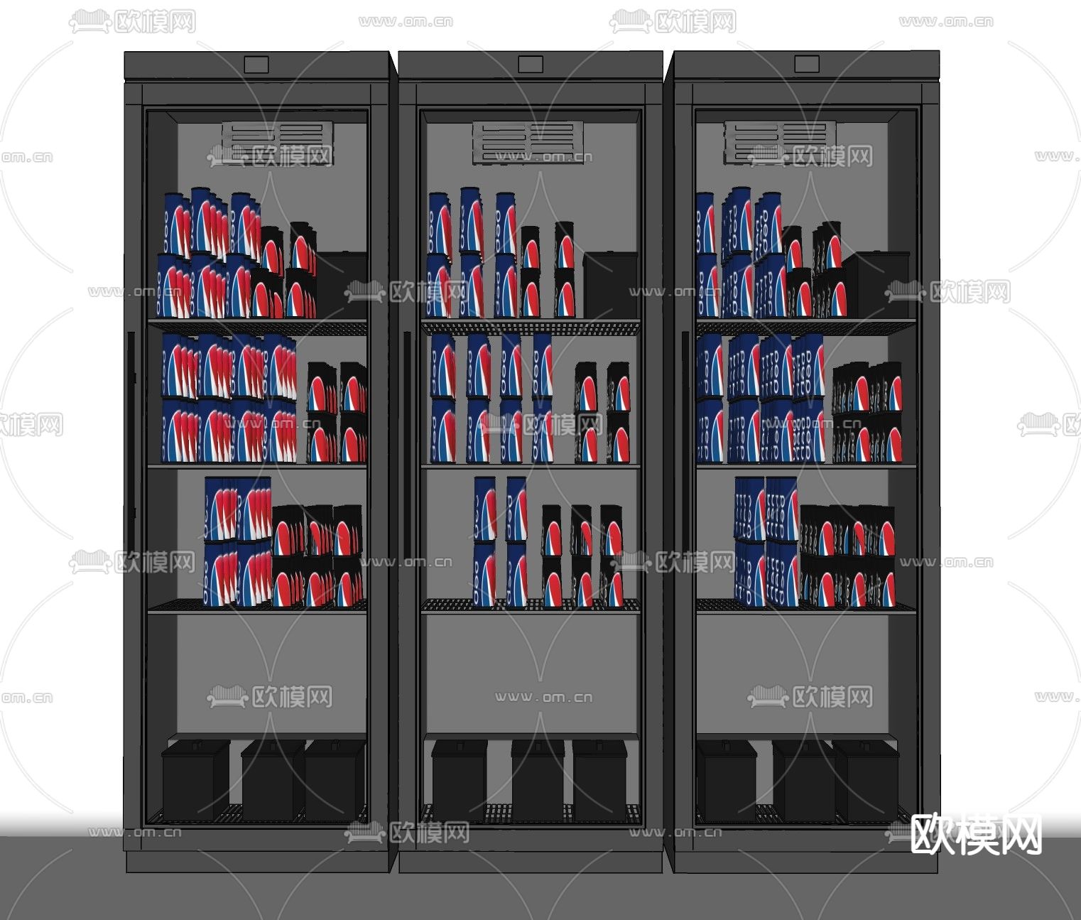 现代冰柜su模型