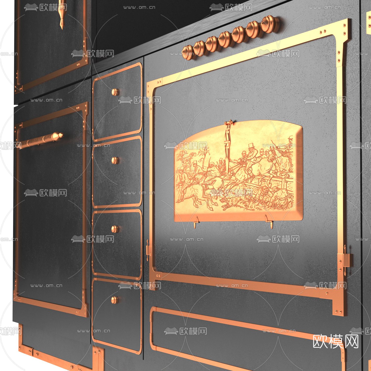 新古典厨房橱柜3d模型下载（渲染图2）