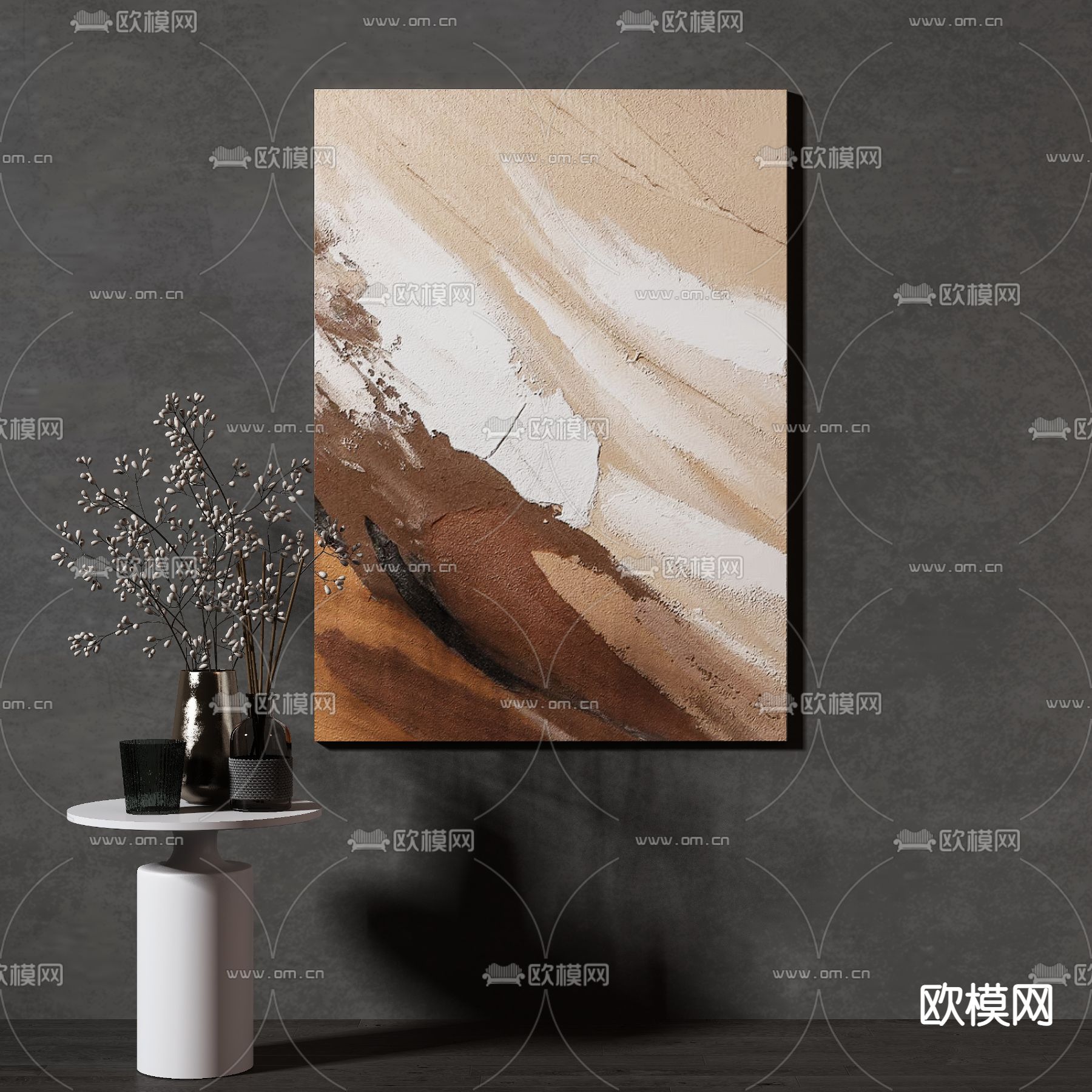 现代抽象装饰画3d模型