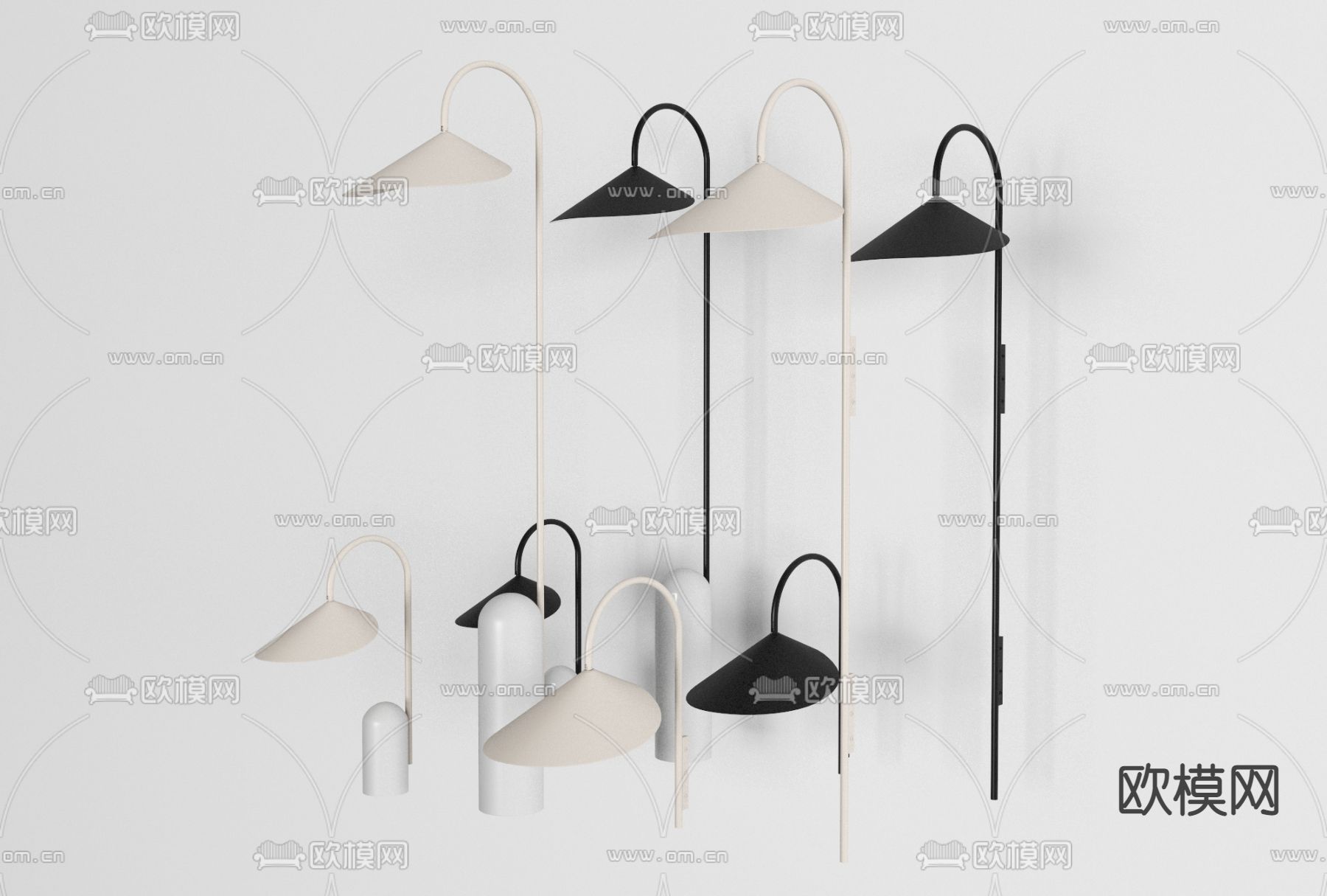 现代极简壁灯免费3d模型下载