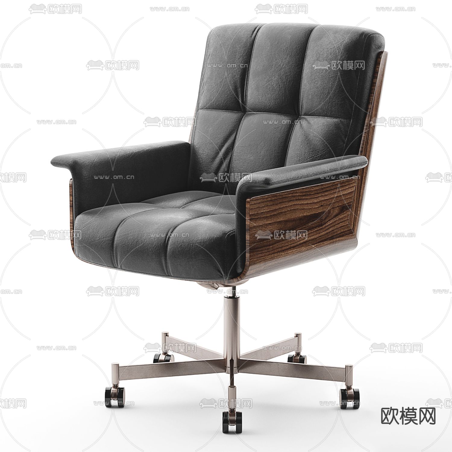 现代皮革办公椅大班椅3d模型