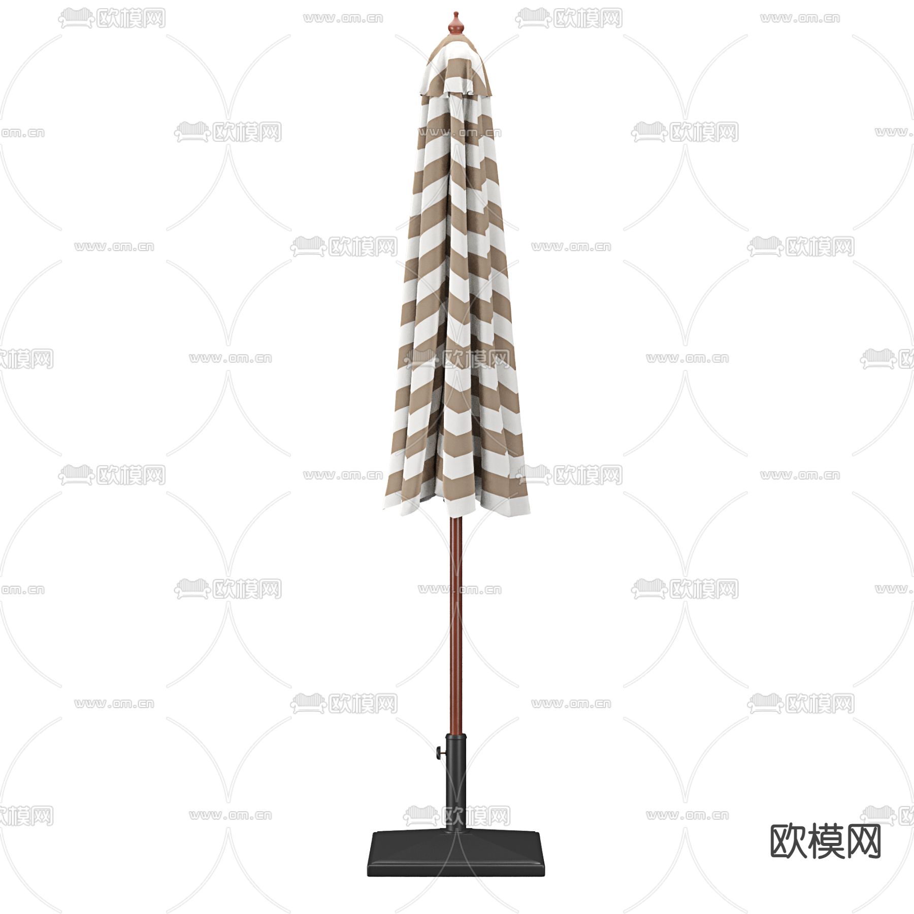 现代户外遮阳伞3d模型下载（渲染图2）