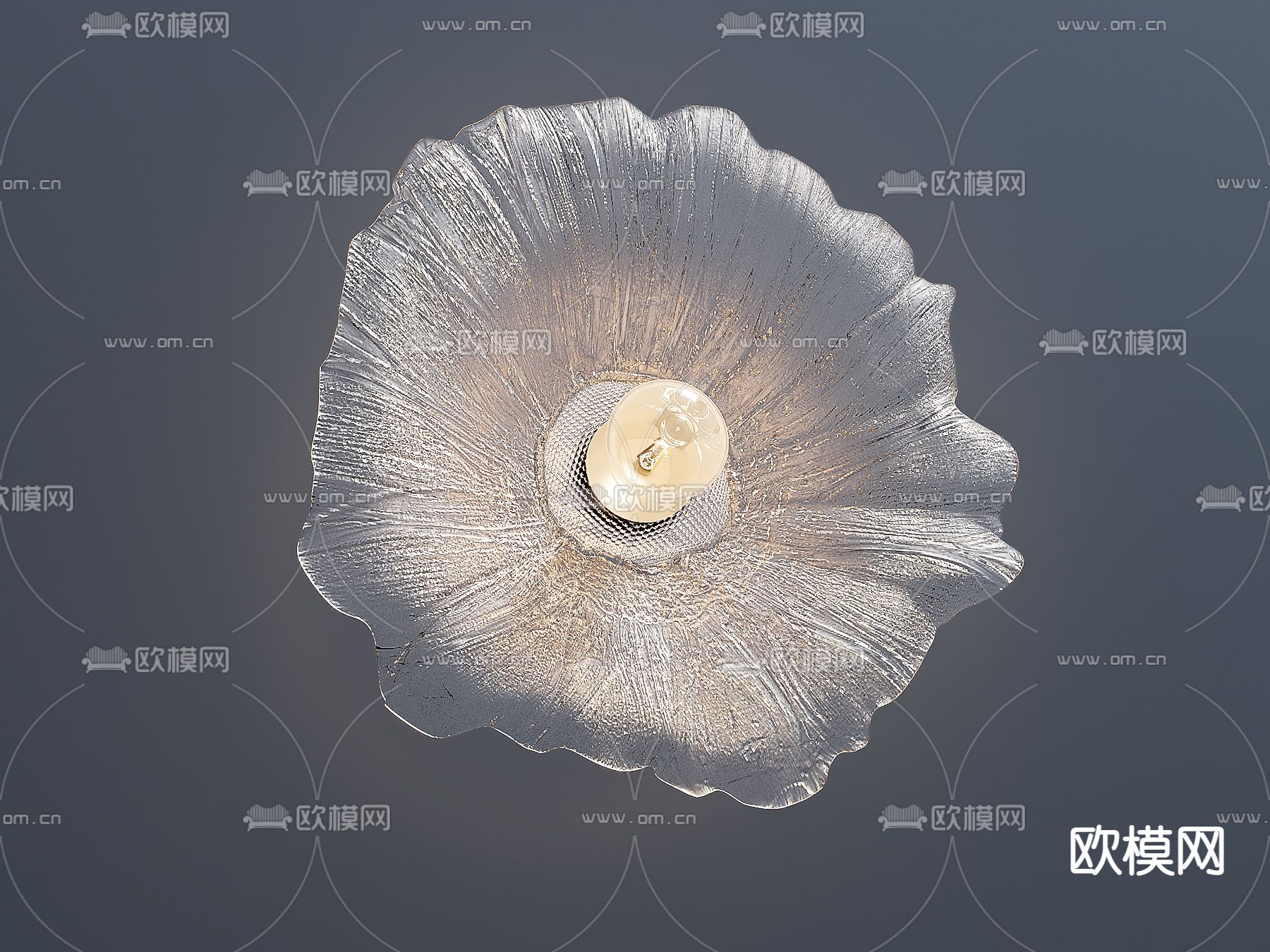 美式玻璃多头吊灯3d模型下载（渲染图3）