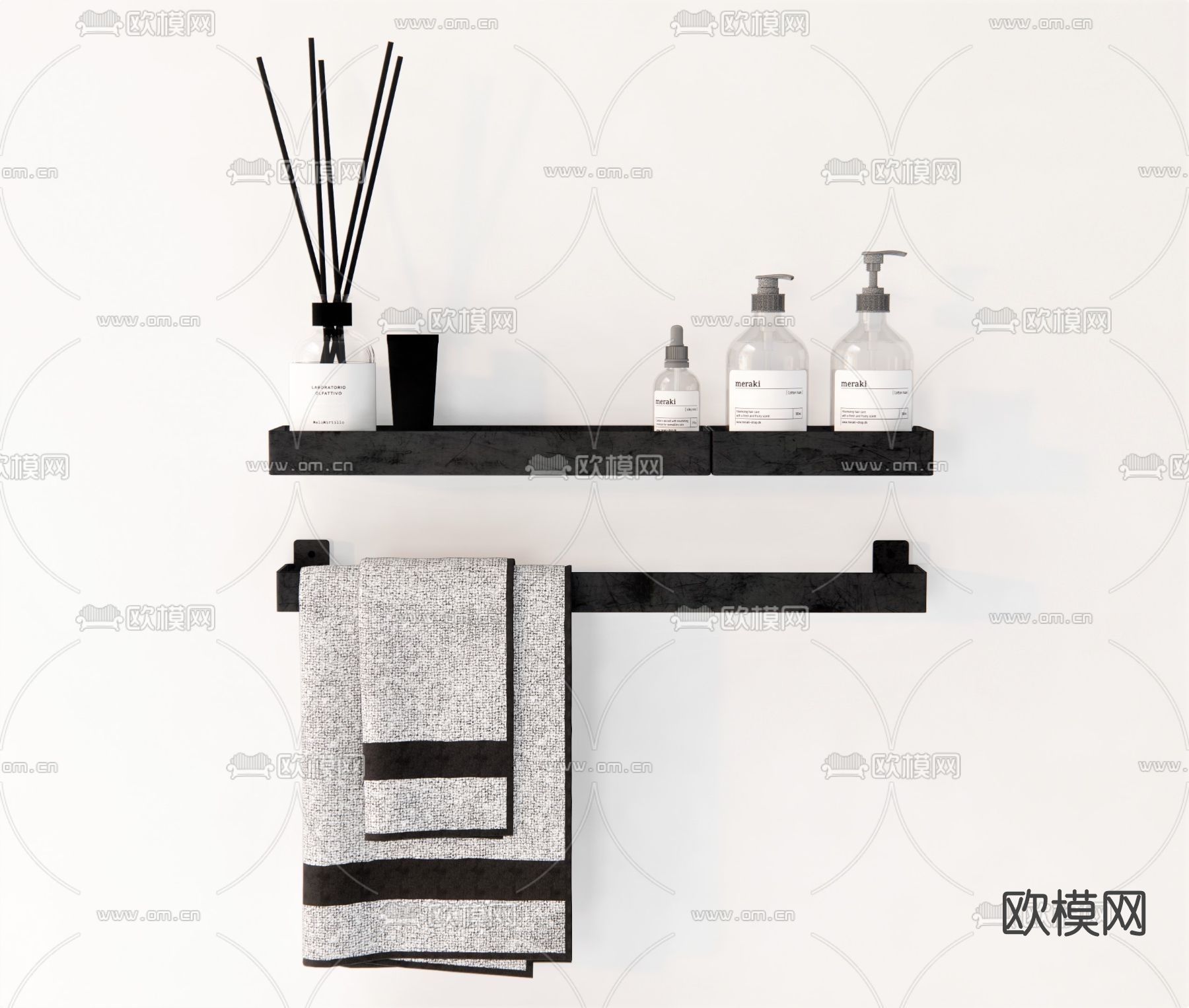 现代洗浴用品su模型