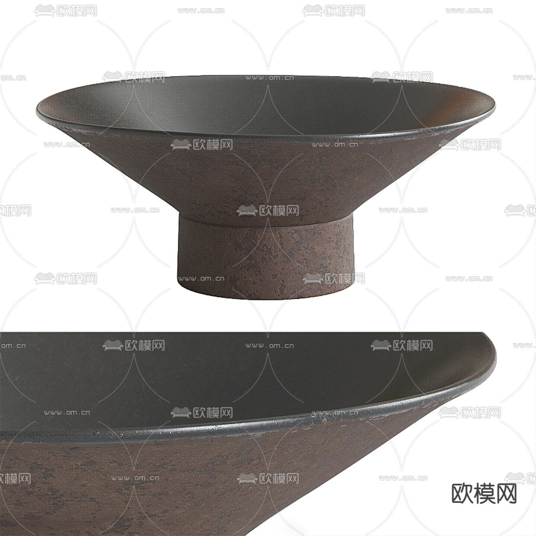 侘寂风陶罐摆件3d模型