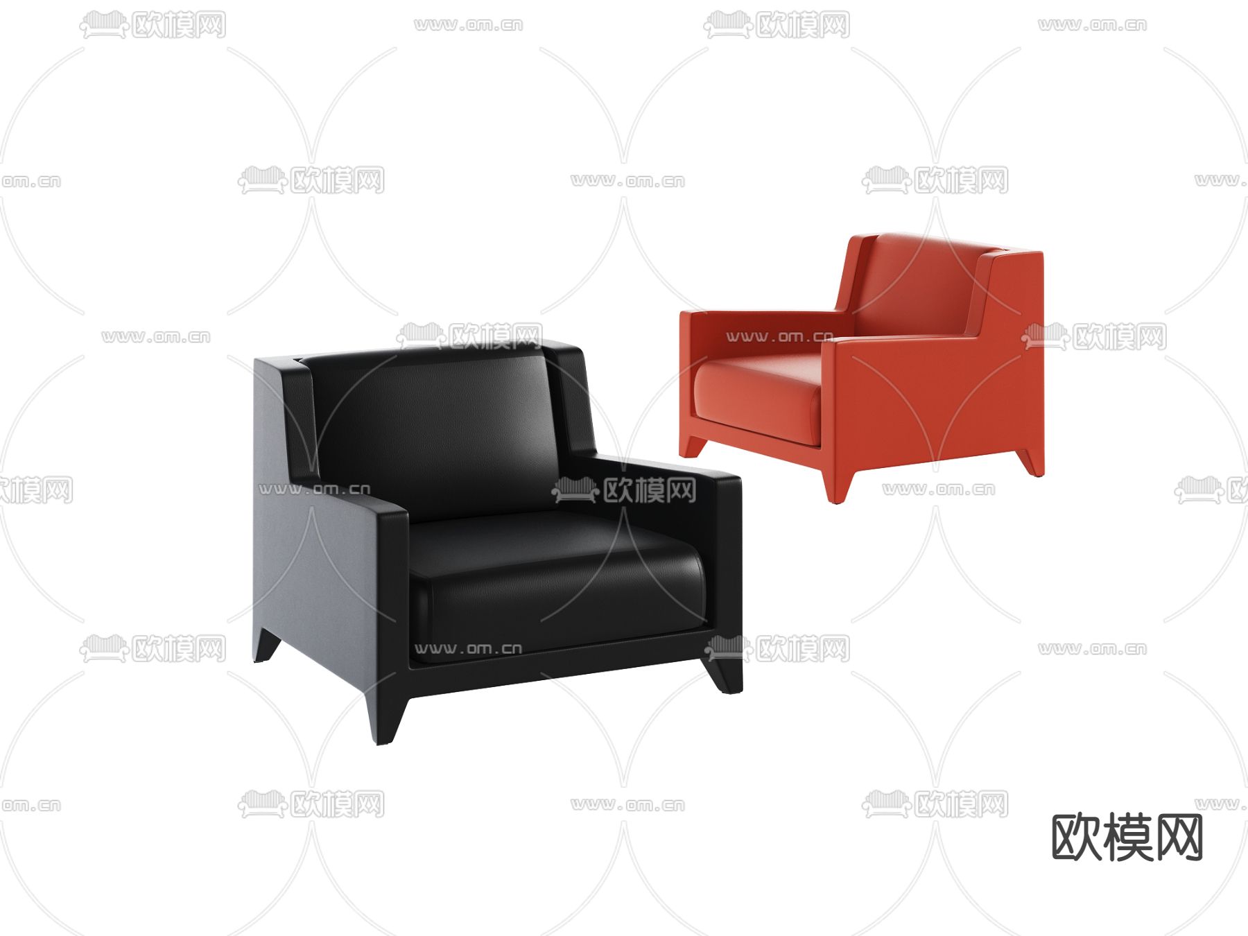 Lema 皮革休闲沙发3d模型下载