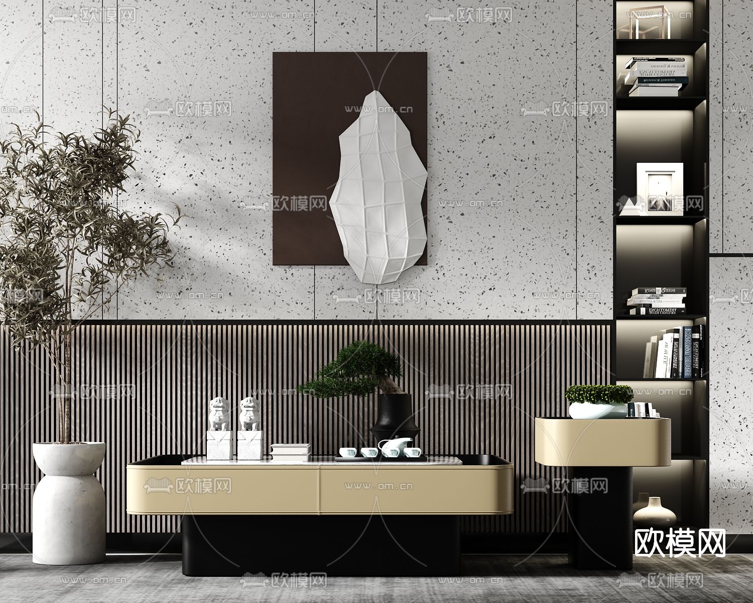 新中式子母茶几3d模型下载