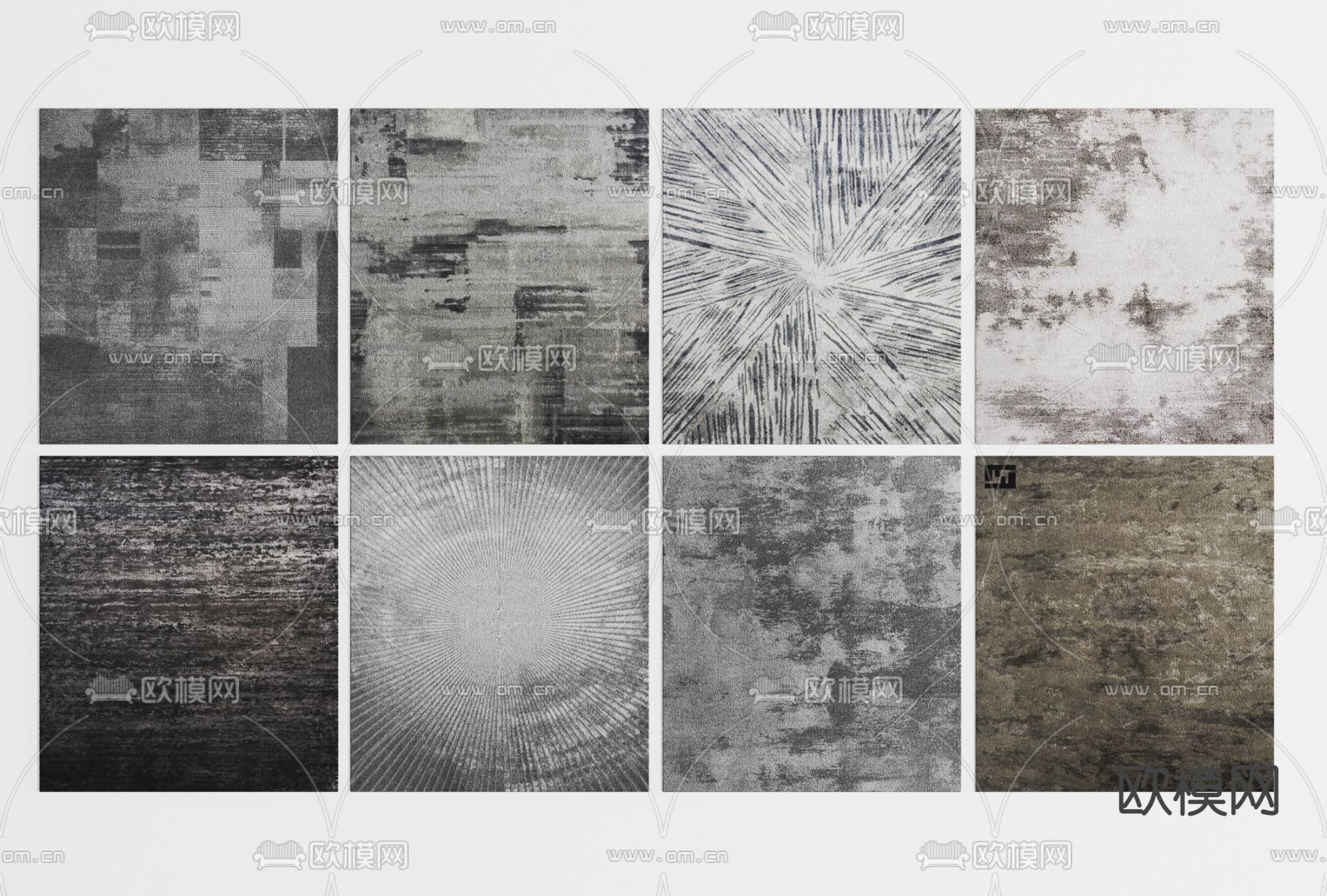 现代布艺地毯免费3d模型下载