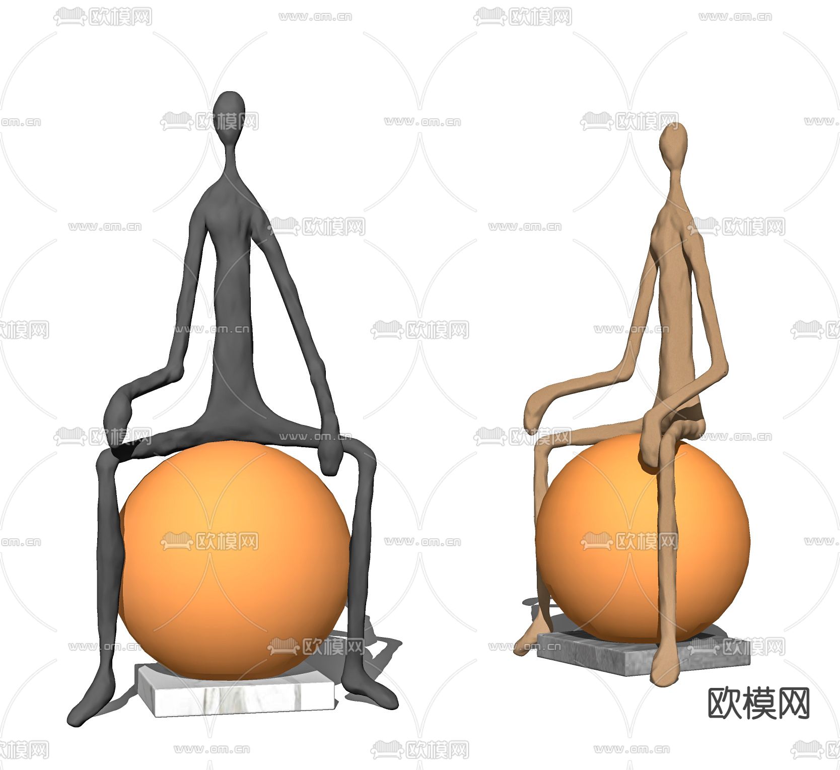 现代雕塑台灯su模型