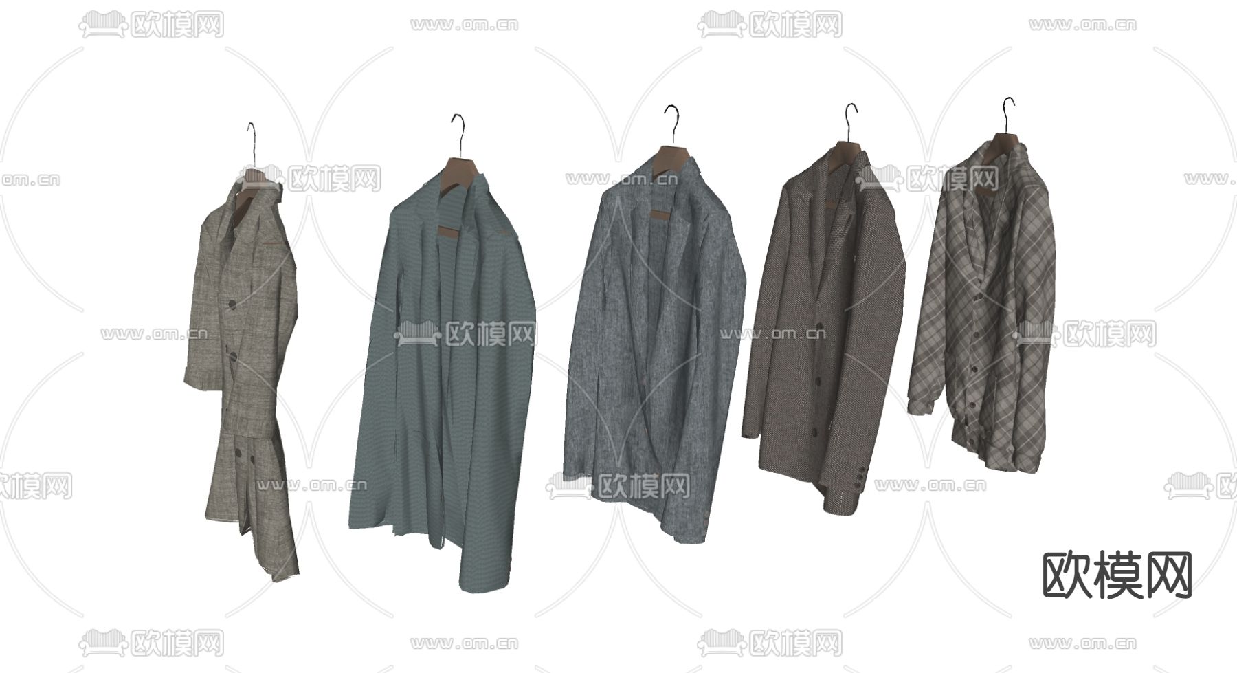 现代男士外套服装su模型下载（渲染图2）