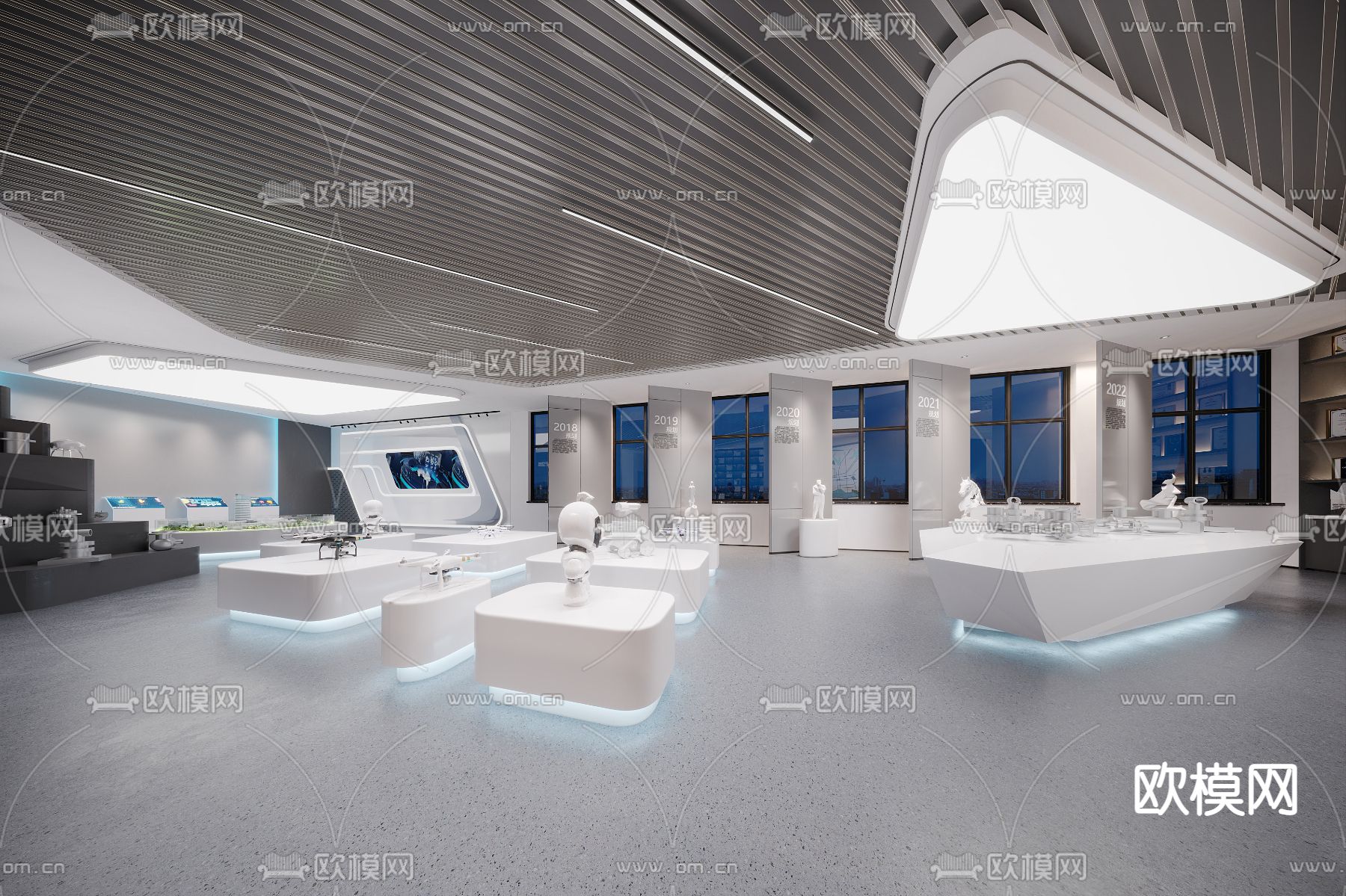 现代企业展厅3d模型