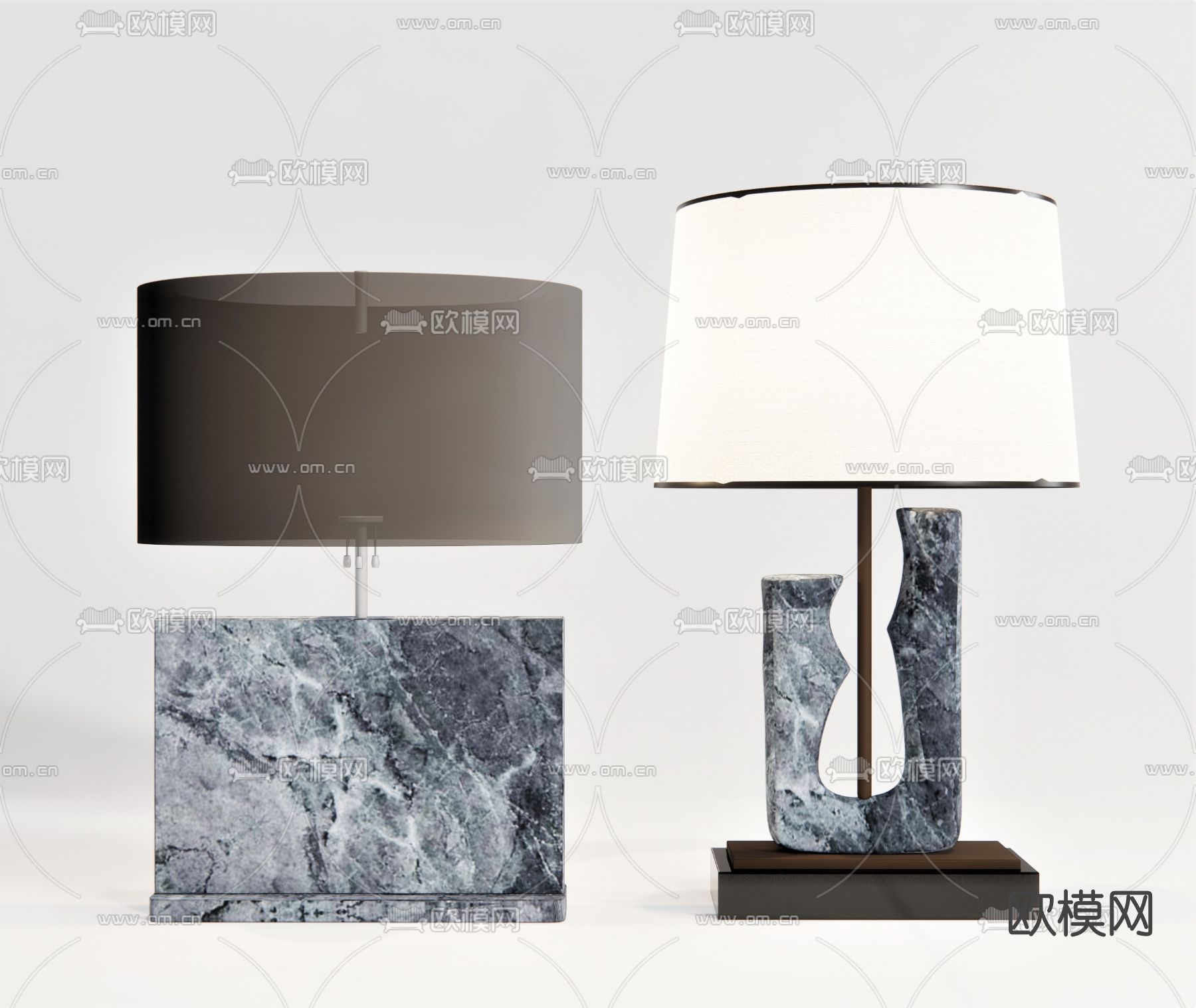 现代台灯su模型下载（渲染图1）