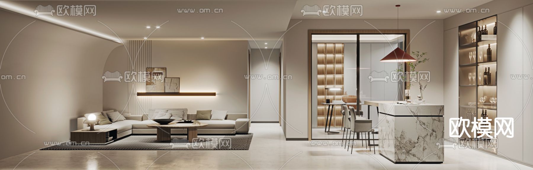 侘寂风休闲娱乐室3d模型下载